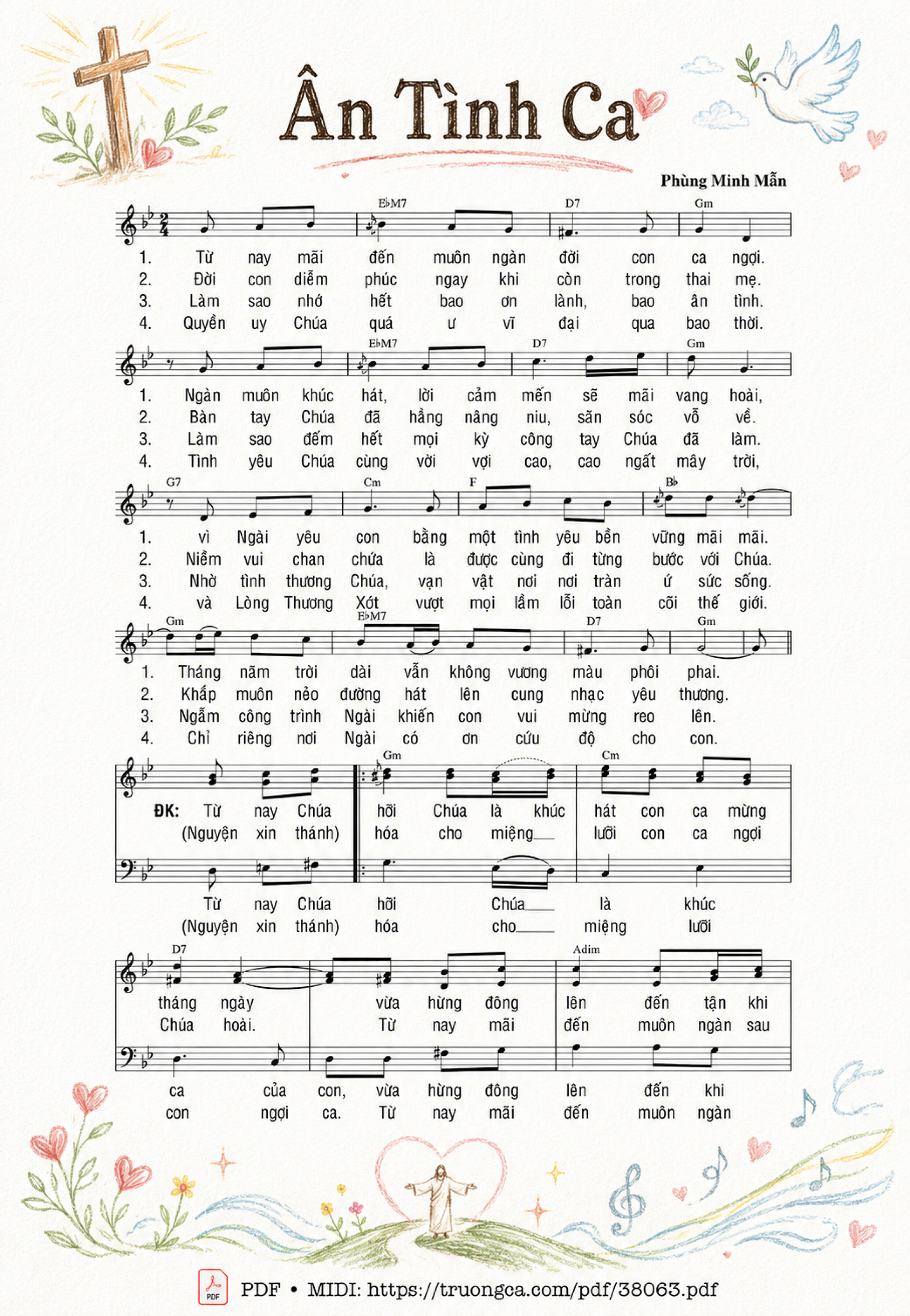 Page 2 of Sheet music PDF Ân Tình Ca - Phùng Minh Mẫn, Sheet có vẽ minh họa