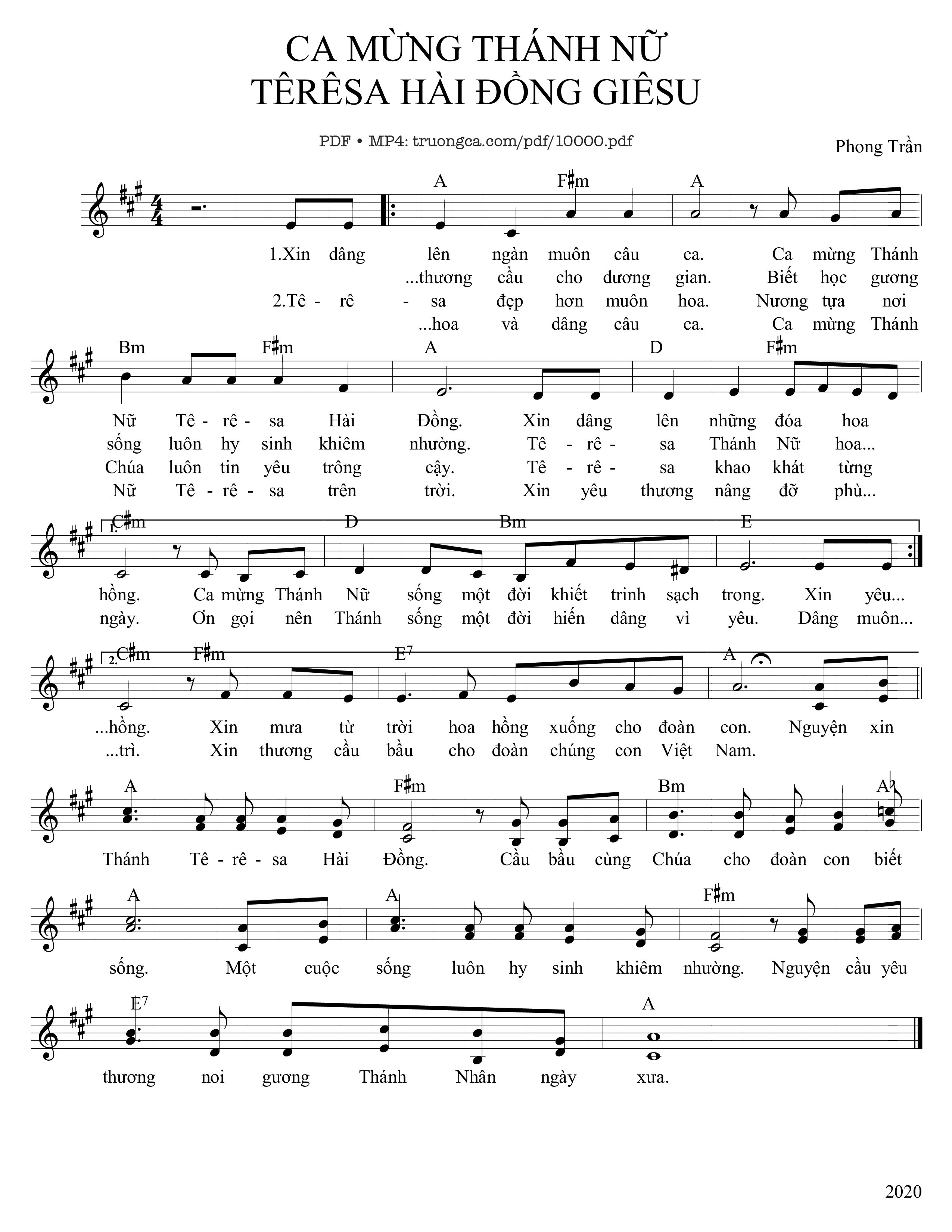 Ca Mừng Thánh Têrêsa Hài đồng Giêsu