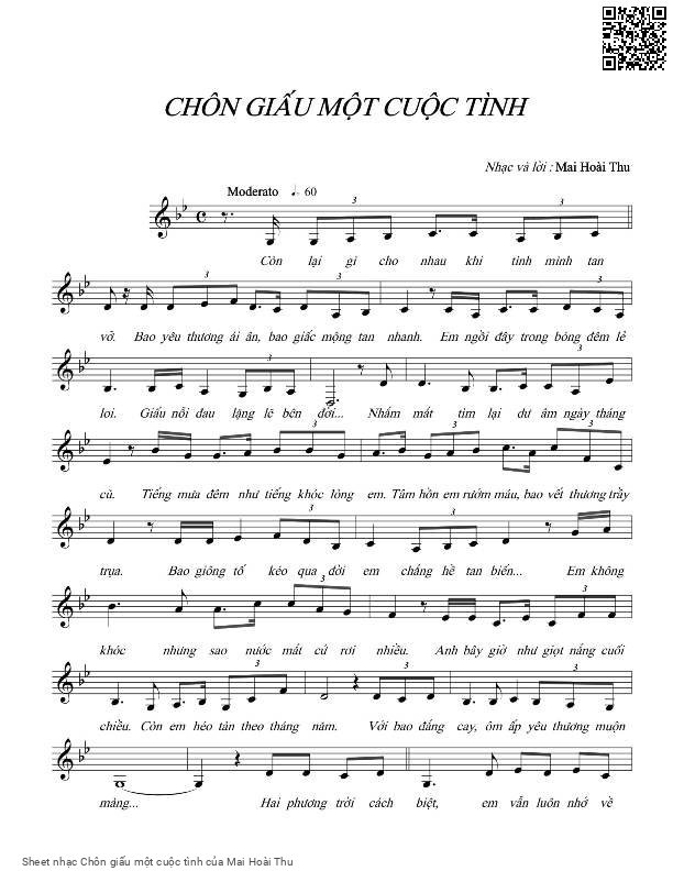 Page 1 of Sheet music PDF Chôn giấu một cuộc tình - Mai Hoài Thu