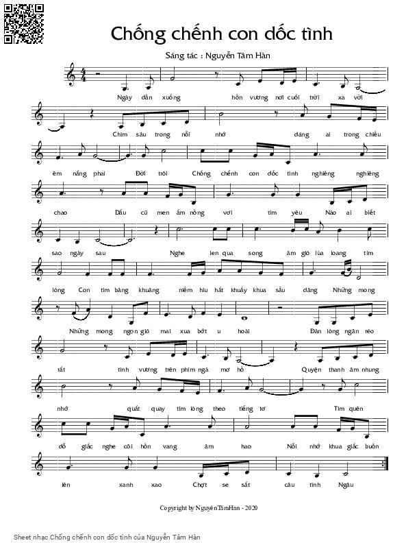 Sheet PDF of Chống chếnh con dốc tình