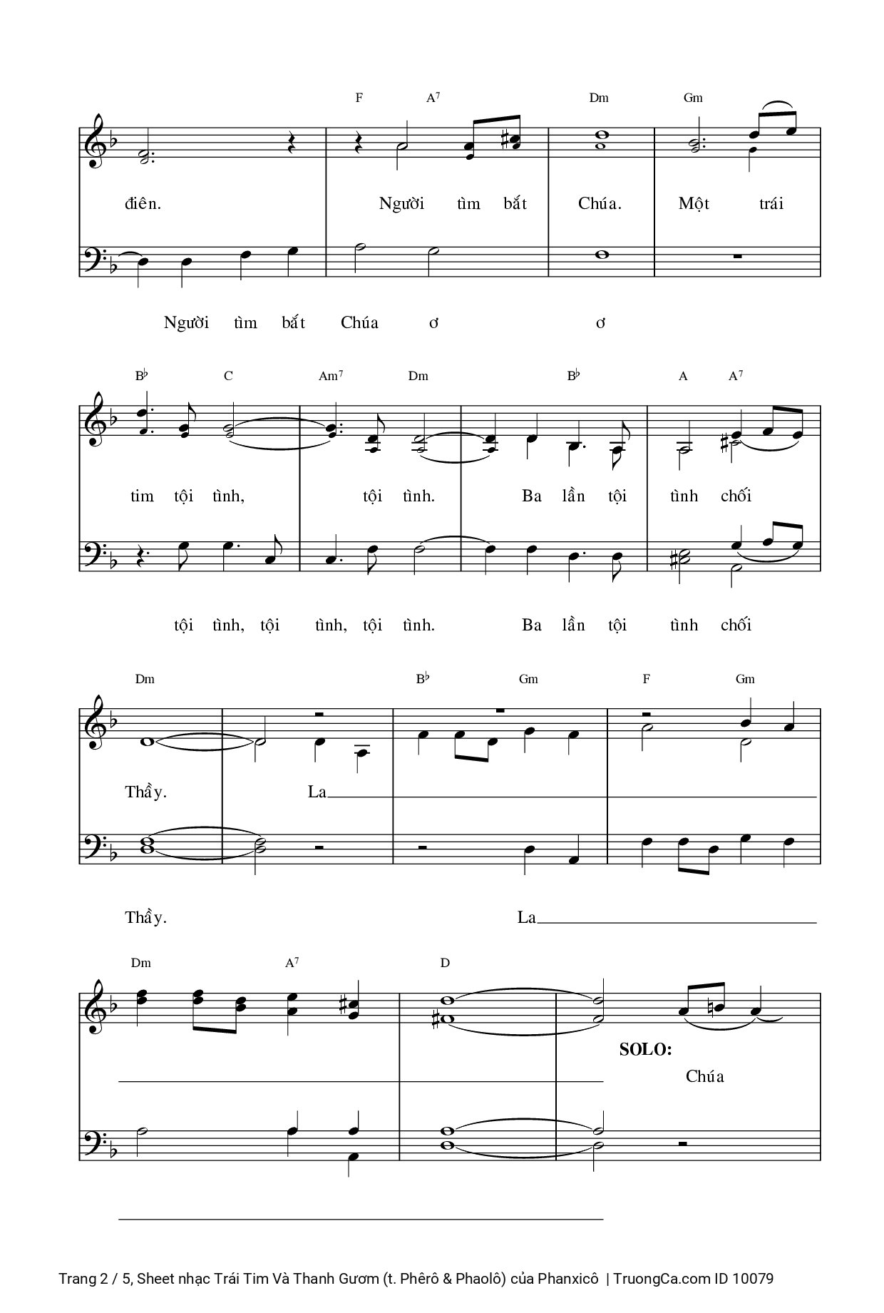 Page 2 of Sheet music PDF Trái Tim Và Thanh Gươm (t. Phêrô & Phaolô) - Phanxicô