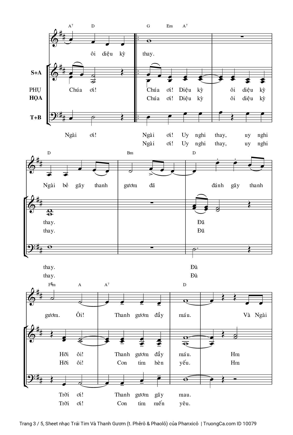 Page 3 of Sheet music PDF Trái Tim Và Thanh Gươm (t. Phêrô & Phaolô) - Phanxicô
