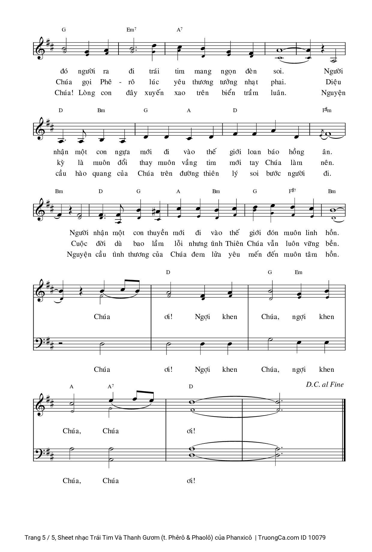 Page 5 of Sheet music PDF Trái Tim Và Thanh Gươm (t. Phêrô & Phaolô) - Phanxicô