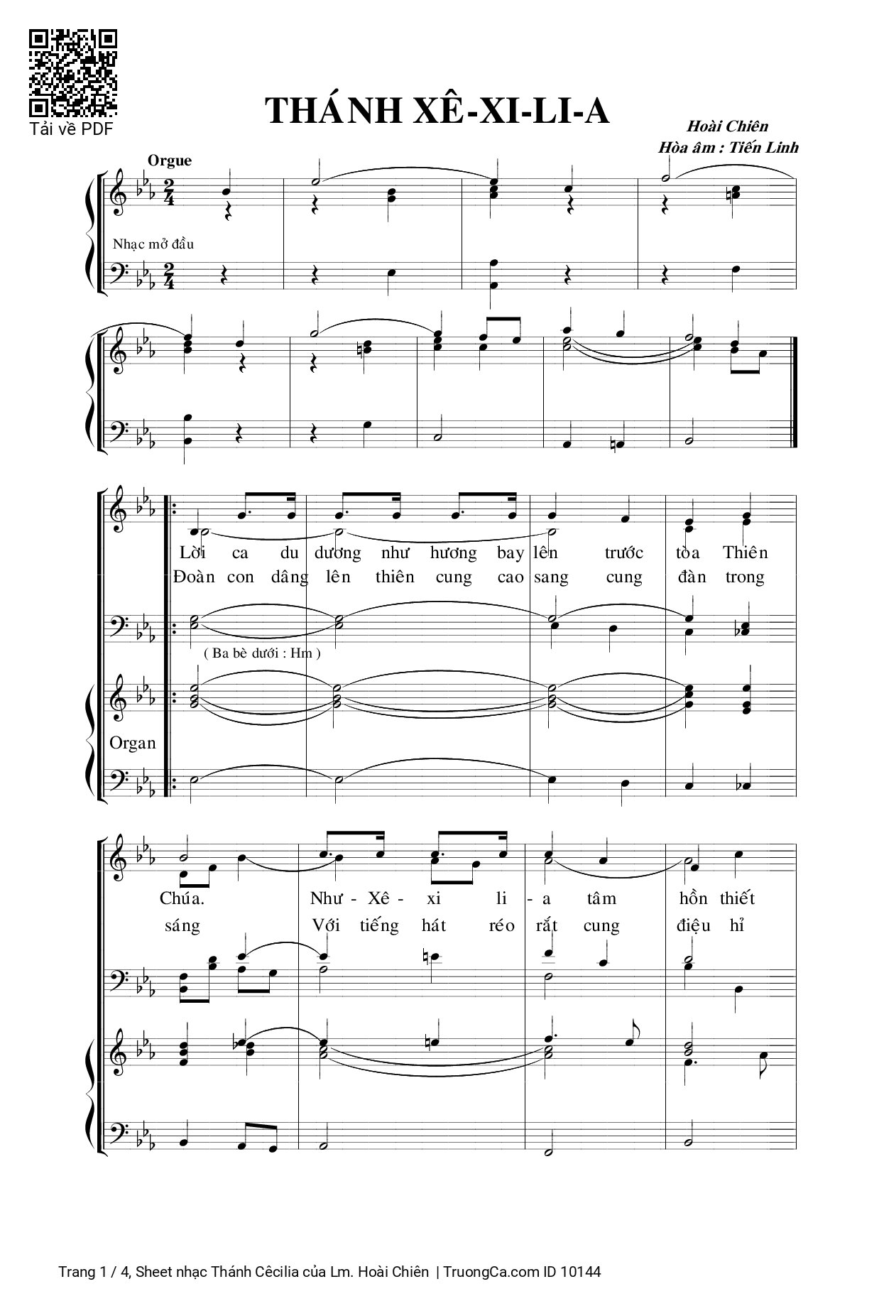 Sheet PDF of Thánh Cêcilia