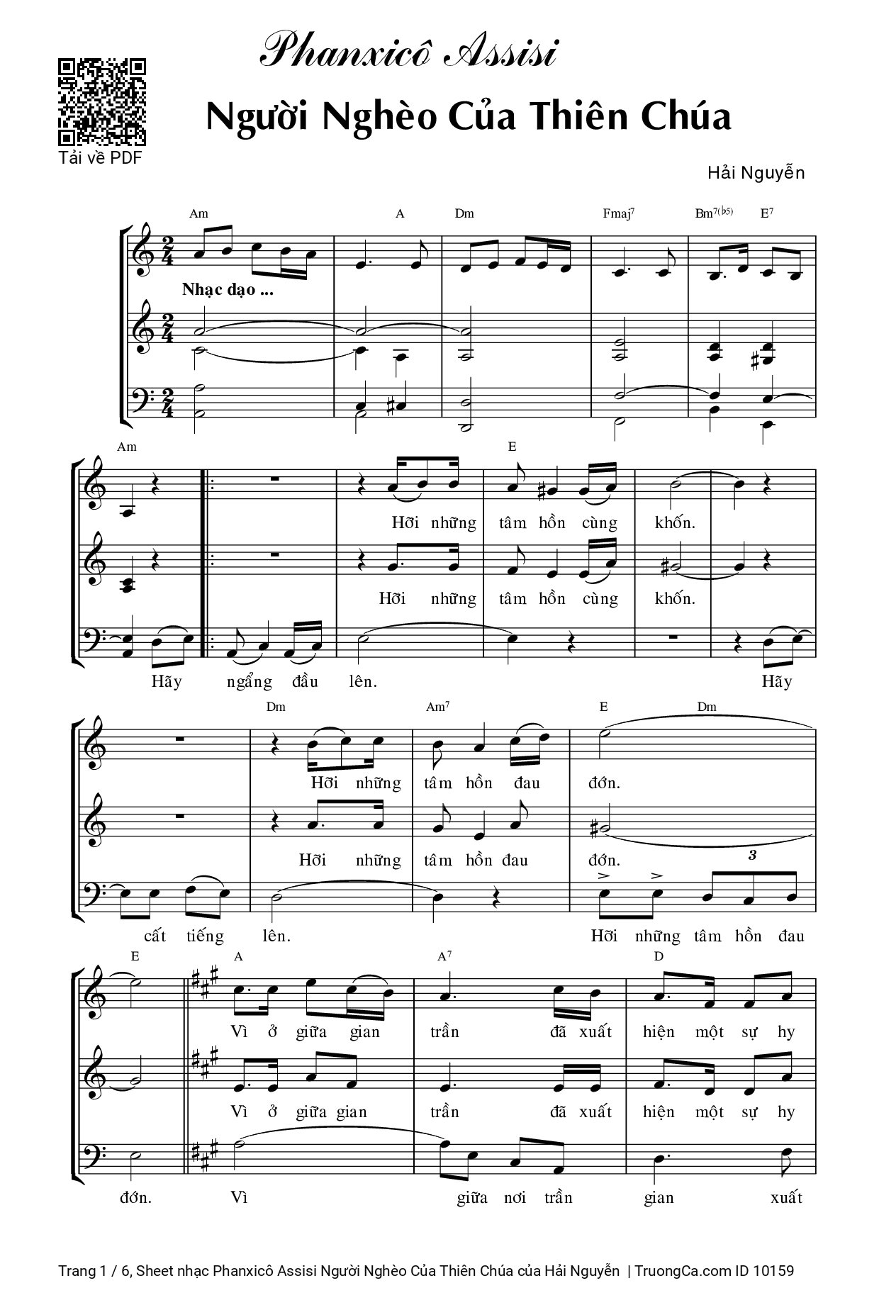 Sheet PDF of Phanxicô Assisi Người Nghèo Của Thiên Chúa