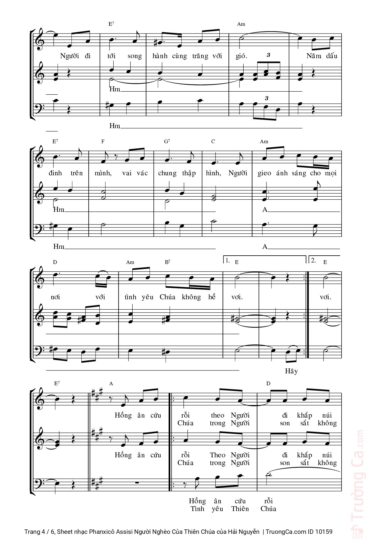 Page 4 of Sheet music PDF Phanxicô Assisi Người Nghèo Của Thiên Chúa - Hải Nguyễn