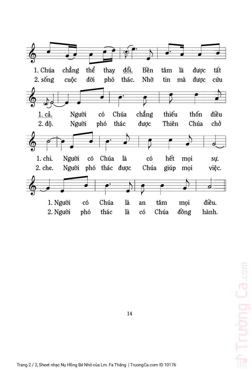 Page 2 of Sheet music PDF Nụ Hồng Bé Nhỏ - Lm. Fa Thăng