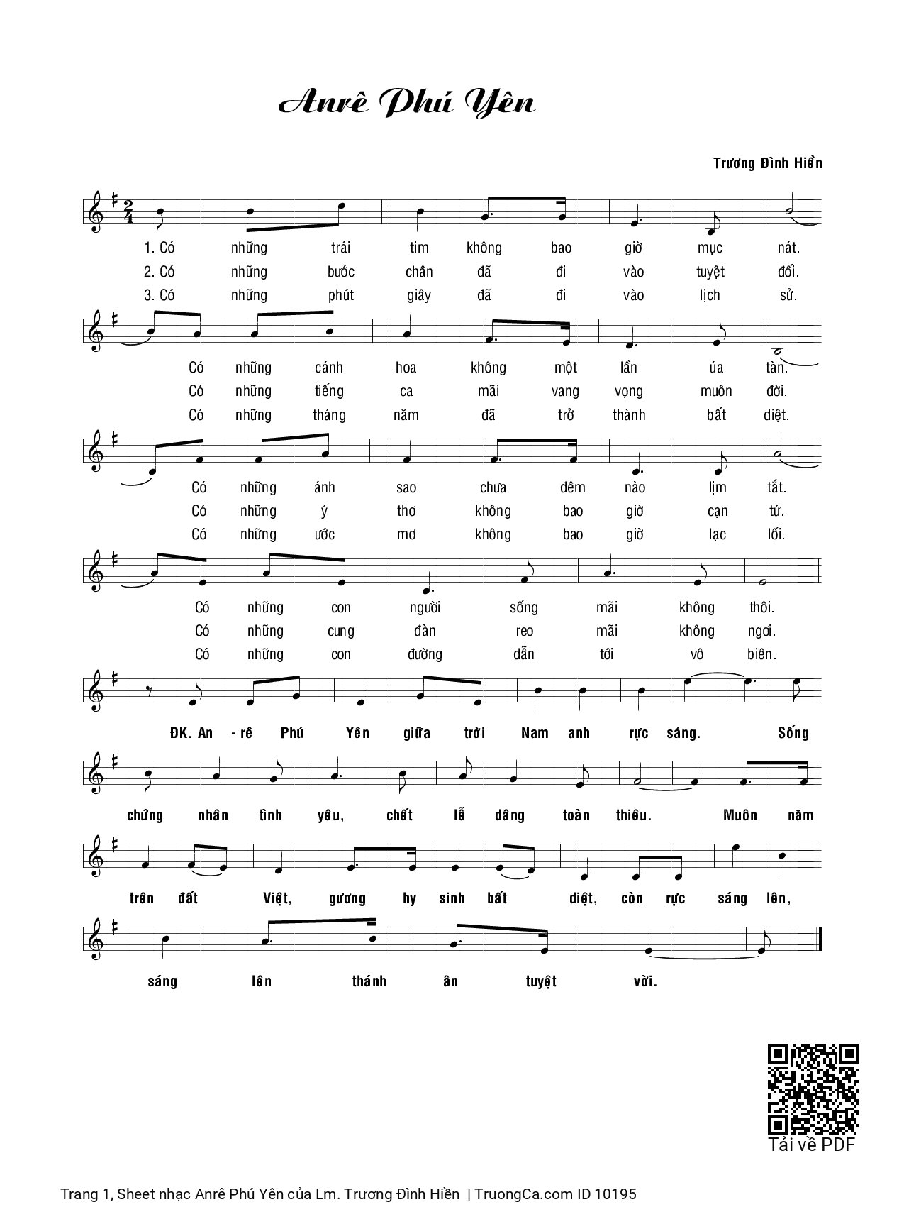 Sheet PDF of Anrê Phú Yên