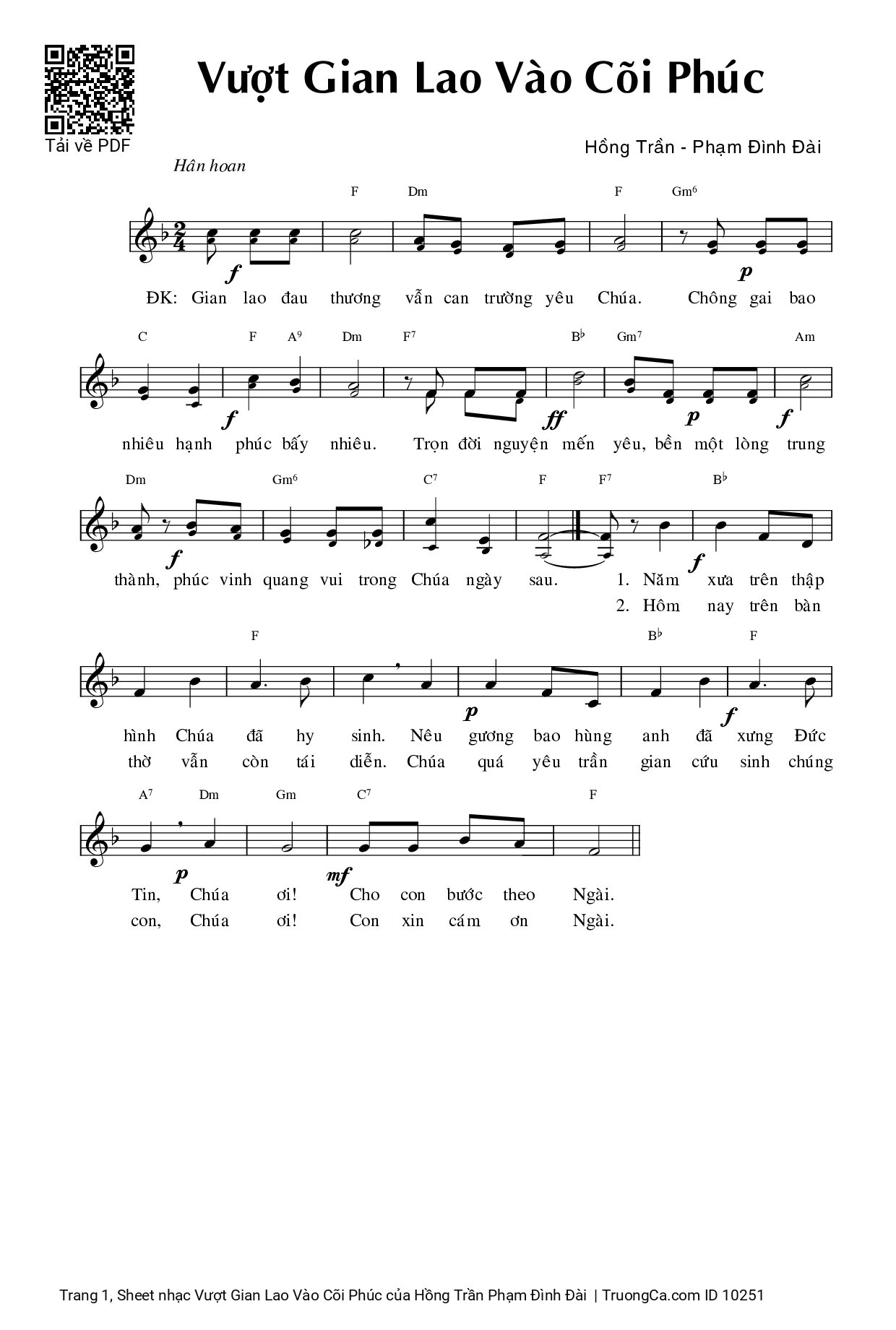 Sheet PDF of Vượt Gian Lao Vào Cõi Phúc