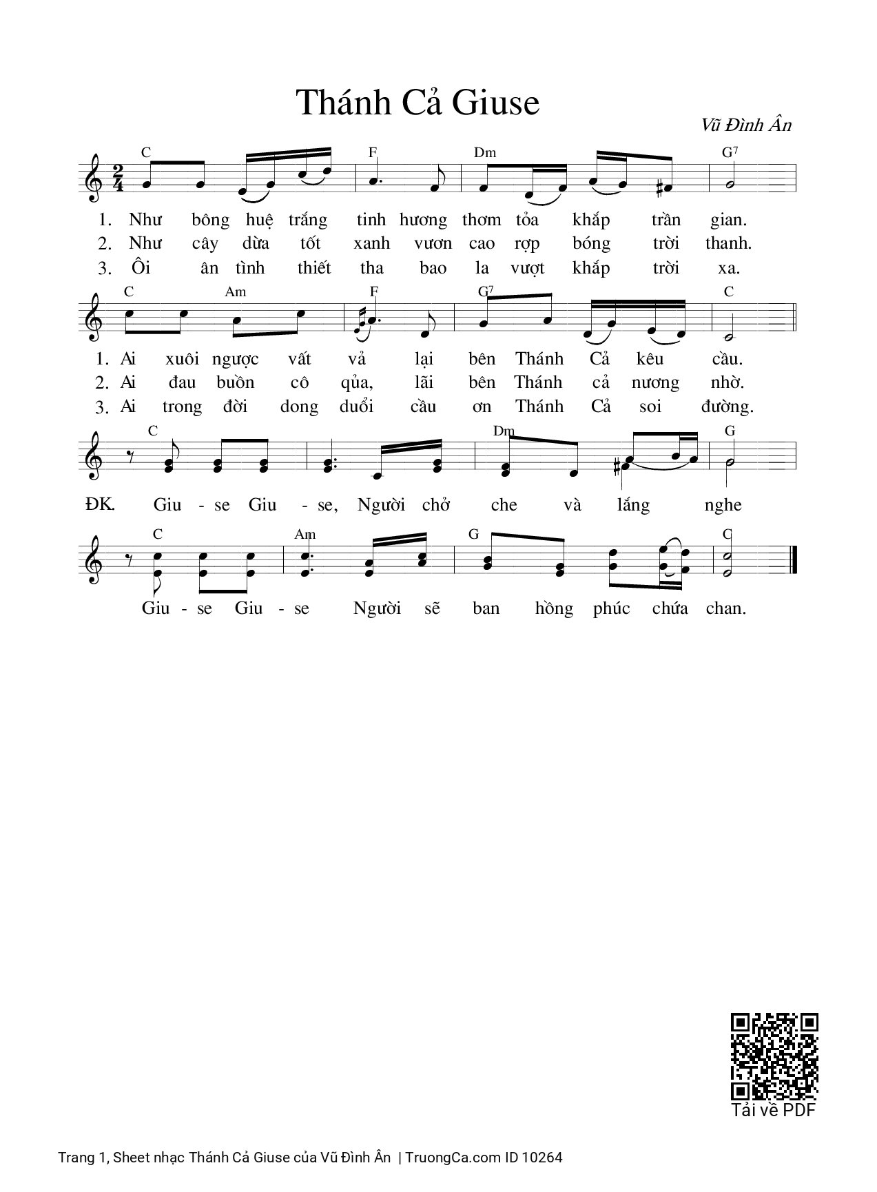 Sheet PDF of Thánh Cả Giuse