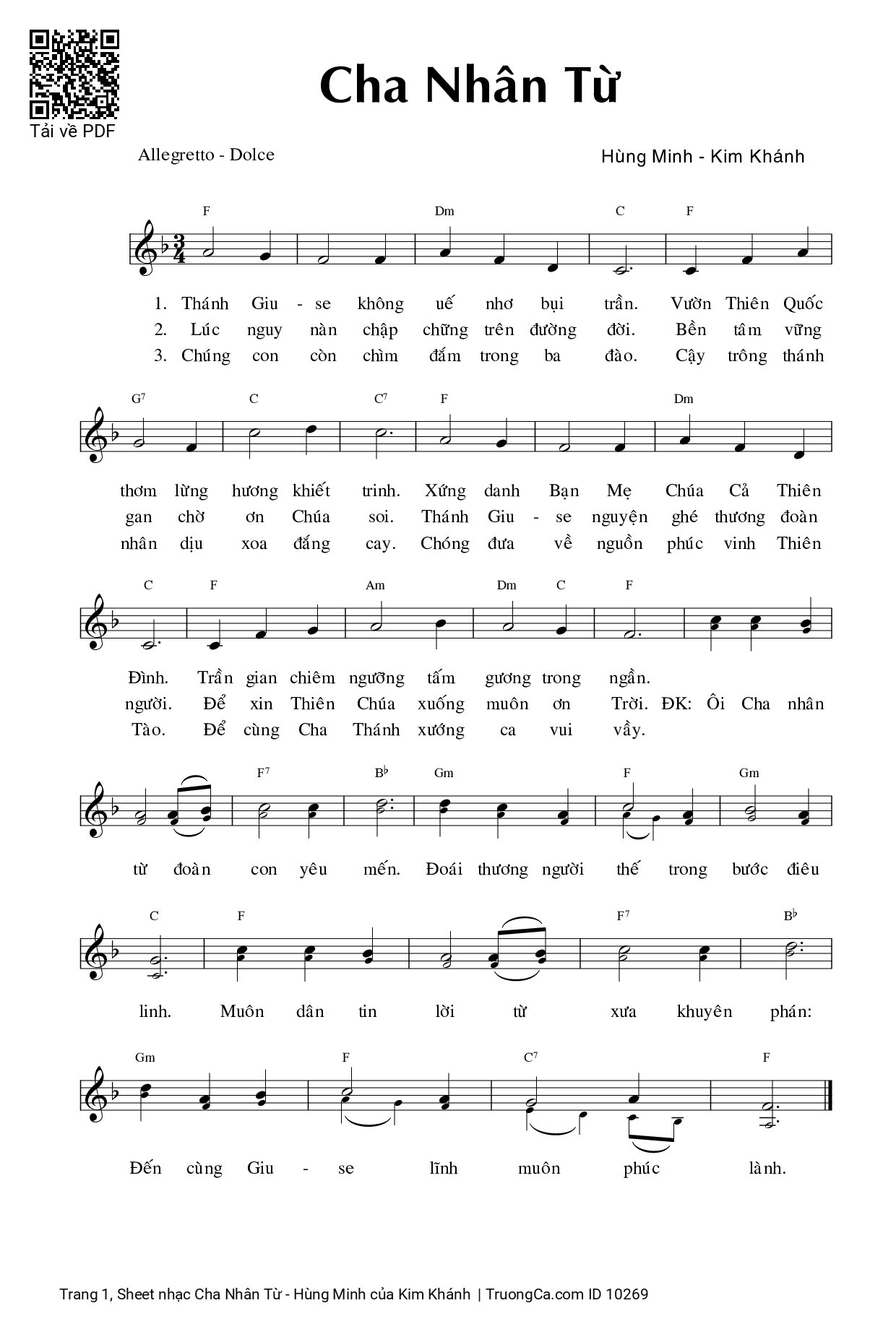 Thánh Giuse không uế nhơ bụi trần Vườn Thiên Quốc thơm lừng hương khiết trinh, Trang 2