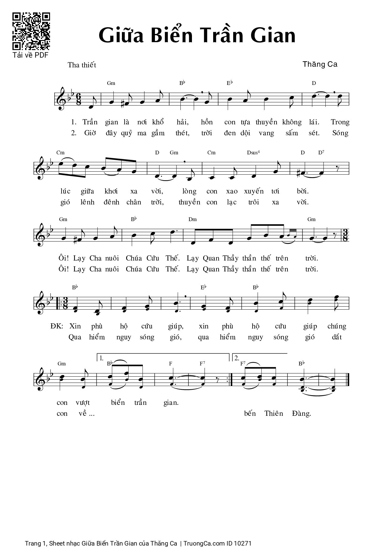 Sheet PDF of Giữa Biển Trần Gian