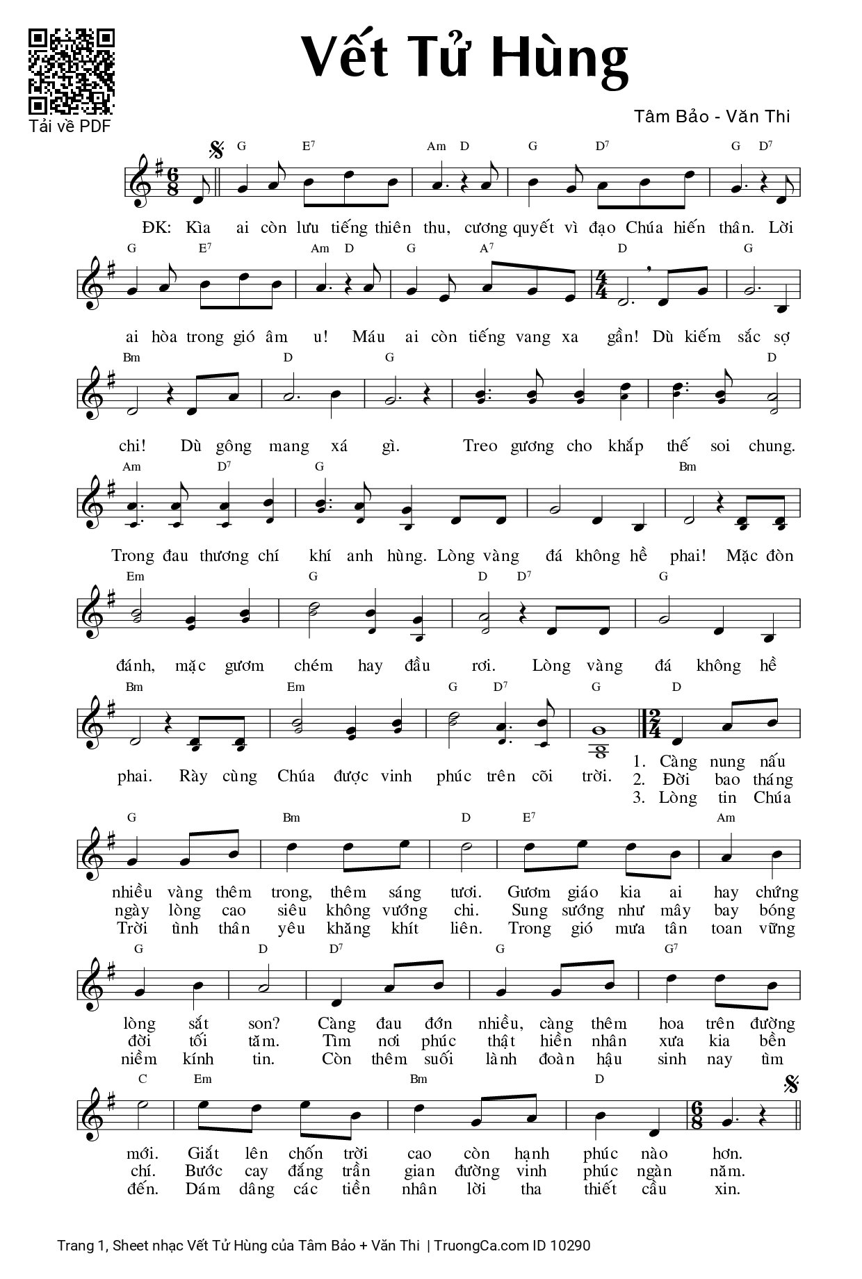 Sheet PDF of Vết Tử Hùng