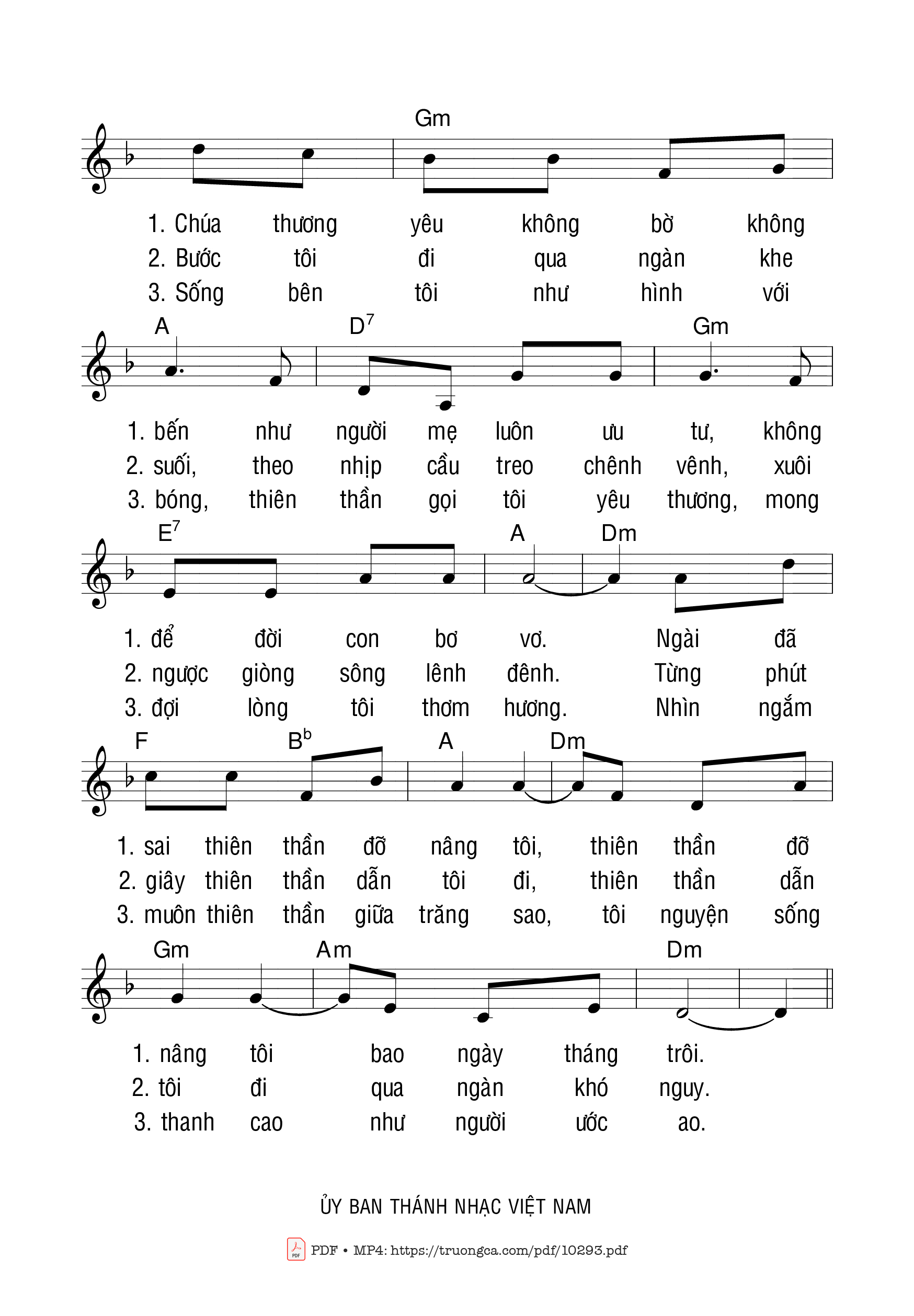 Page 2 of Sheet music PDF Thiên Thần Bản Mệnh - Phanxicô