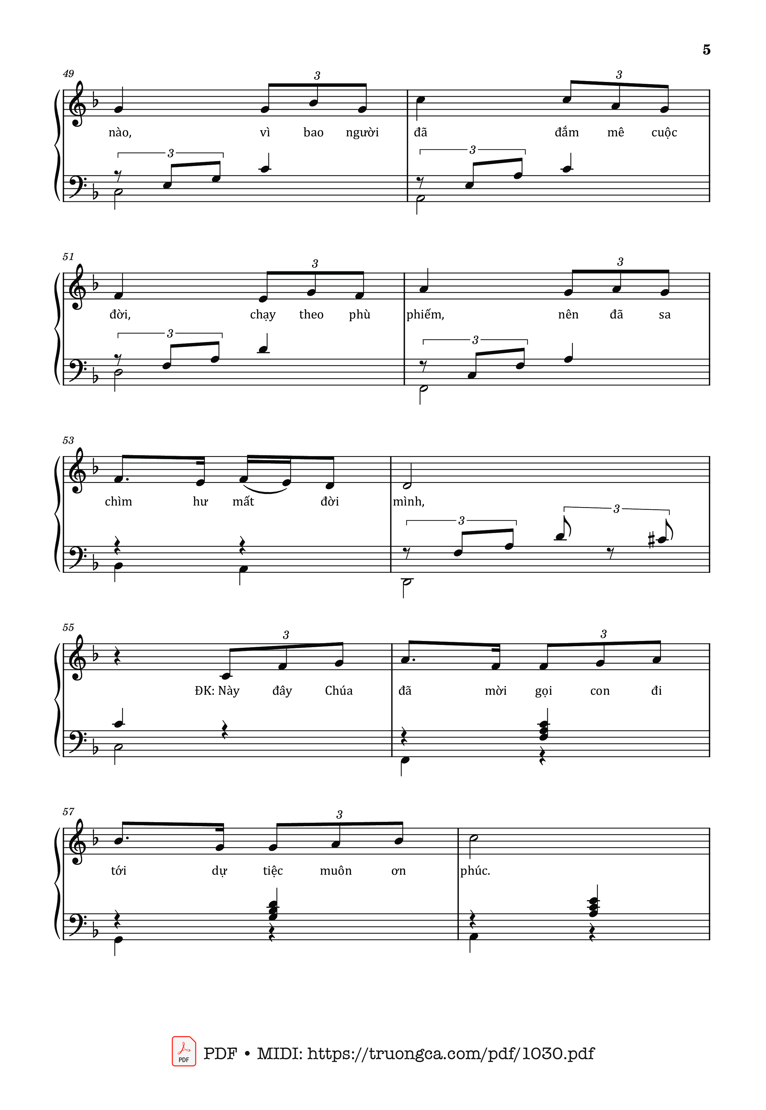 Page 5 of Sheet music PDF Chúa đã mời gọi - Lm. Thái Nguyên