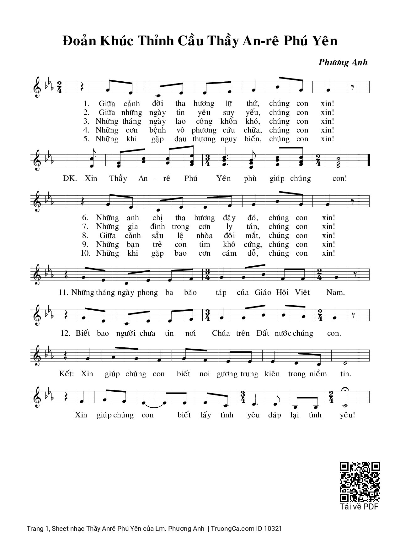 Sheet PDF of Thầy Anrê Phú Yên