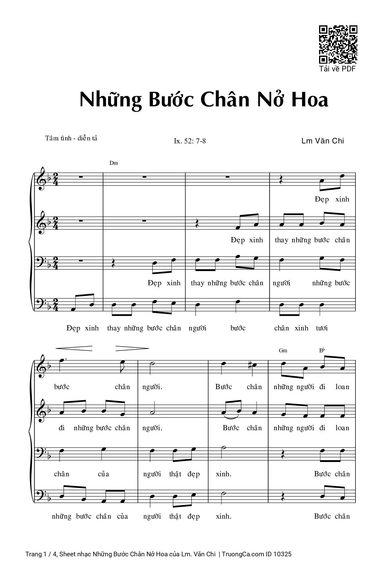 Sheet PDF of Những Bước Chân Nở Hoa