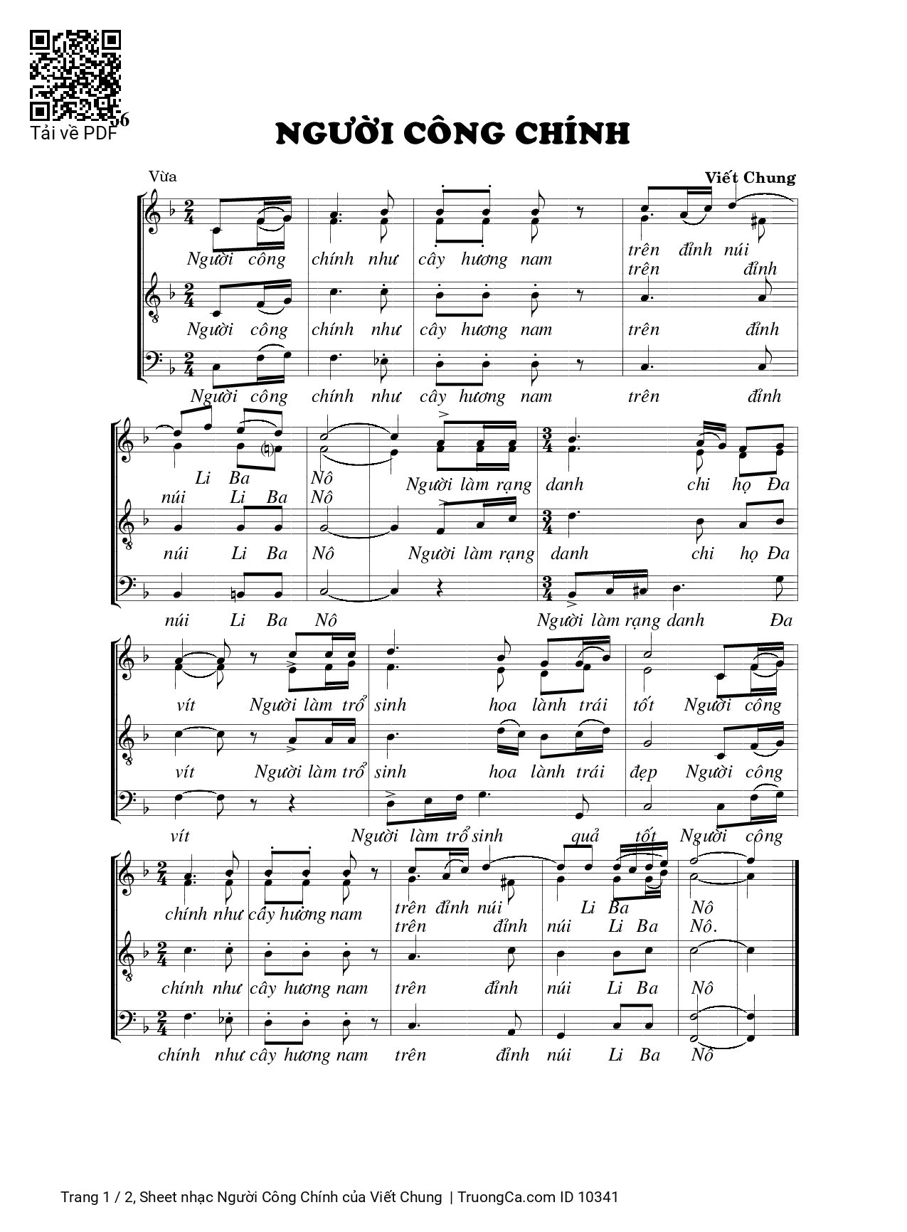 Sheet PDF of Người Công Chính