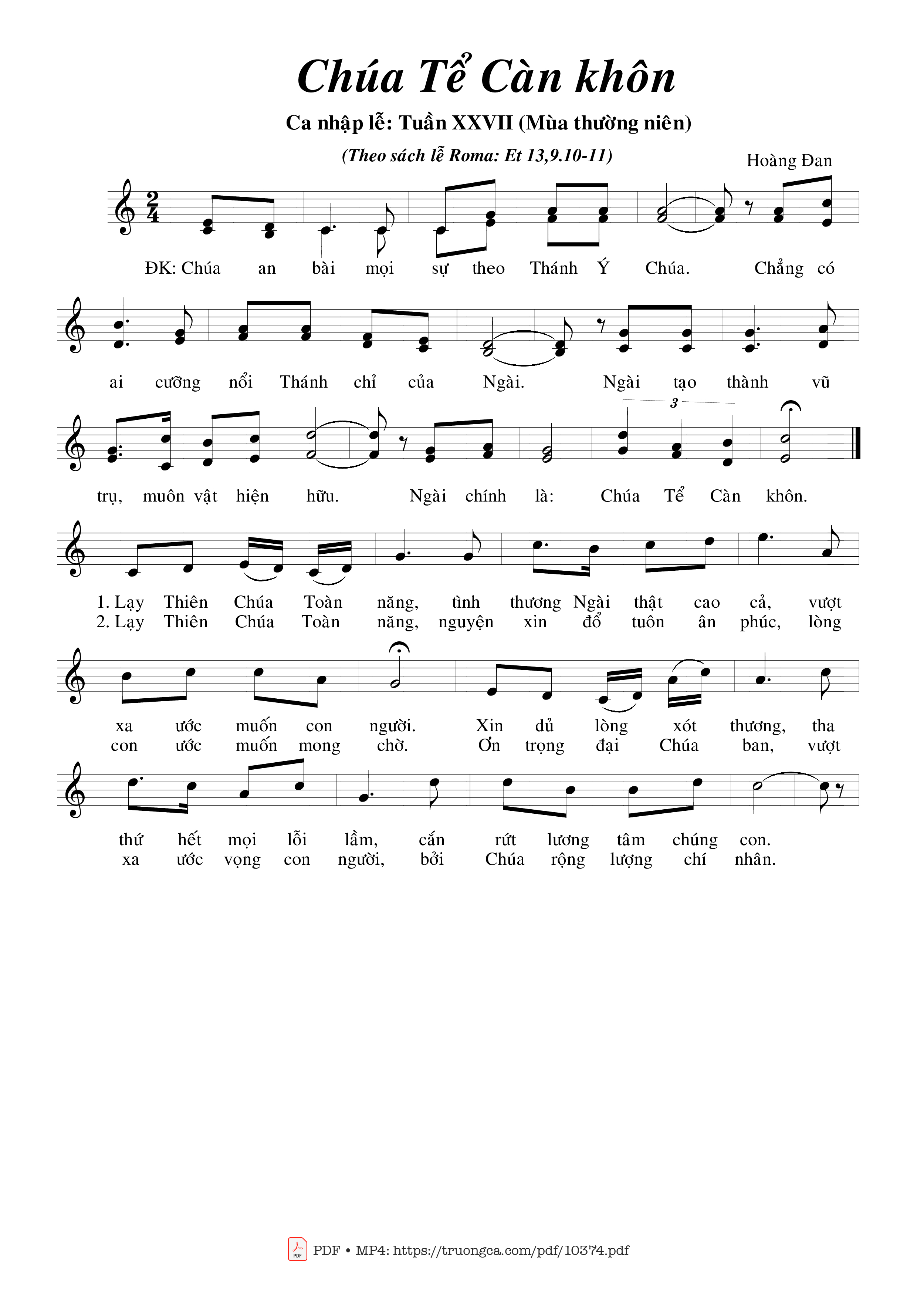 Sheet PDF of Chúa Tể Càn Khôn