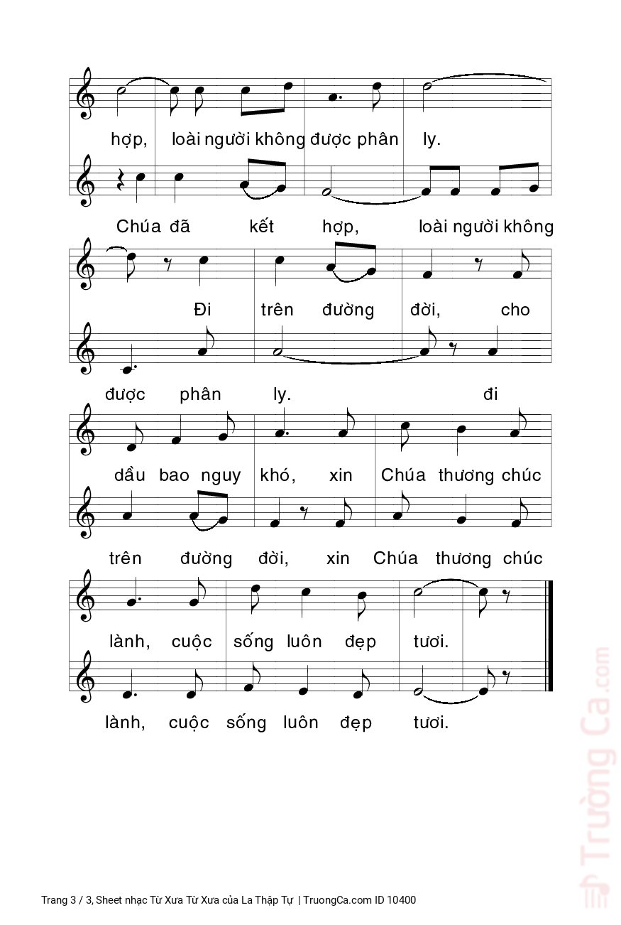 Page 3 of Sheet music PDF Từ Xưa Từ Xưa - La Thập Tự