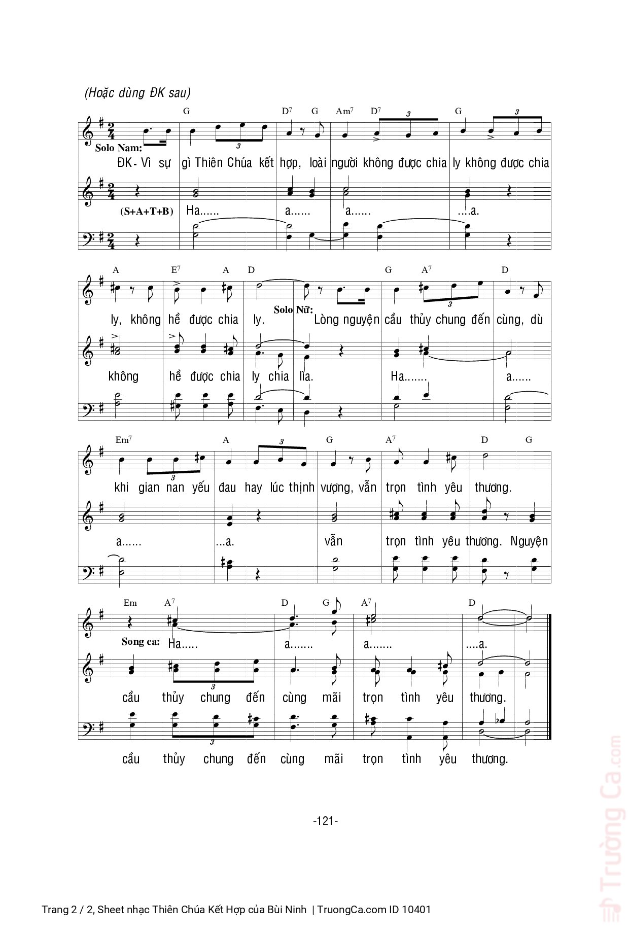 Page 2 of Sheet music PDF Thiên Chúa Kết Hợp - Bùi Ninh