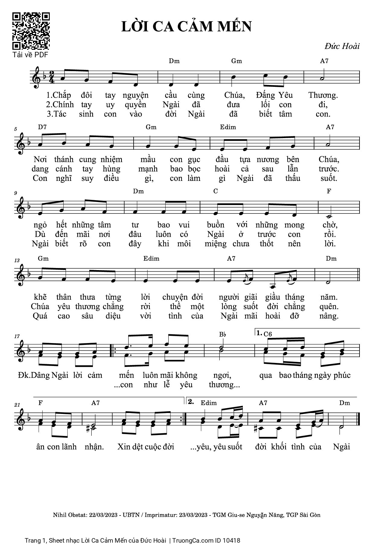 Lời Ca Cảm Mến