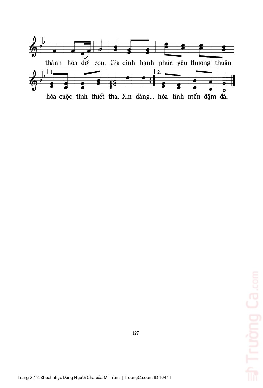 Page 2 of Sheet music PDF Dâng Người Cha - Mi Trầm