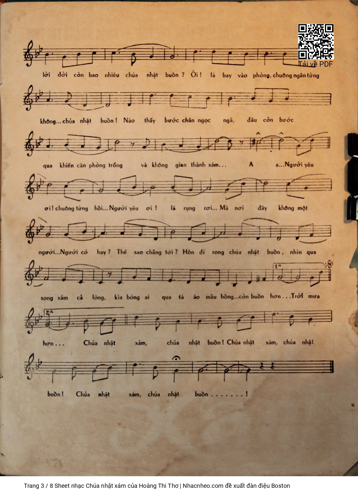 Page 3 of Sheet music PDF Chúa nhật xám - Hoàng Thi Thơ