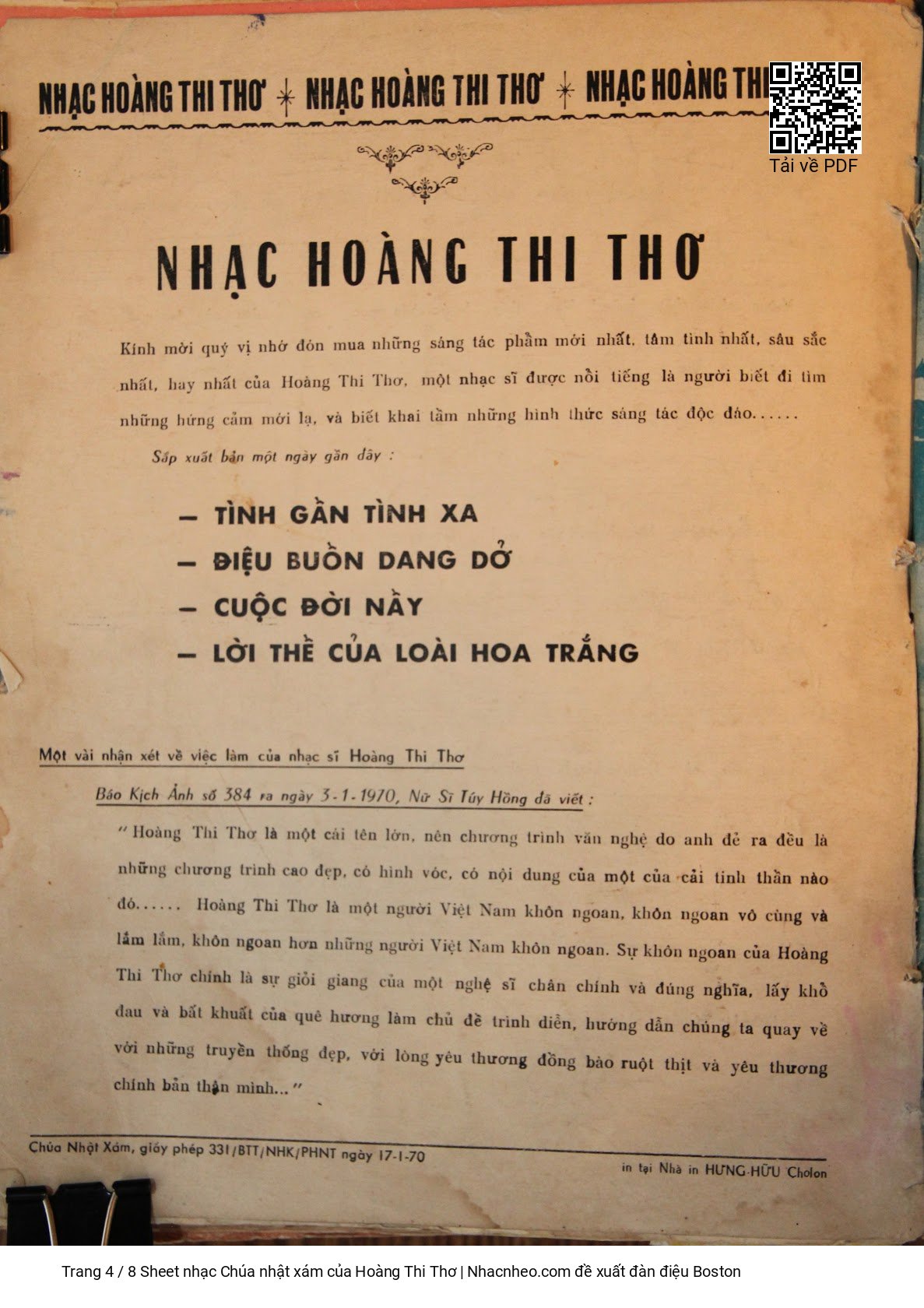 Page 4 of Sheet music PDF Chúa nhật xám - Hoàng Thi Thơ