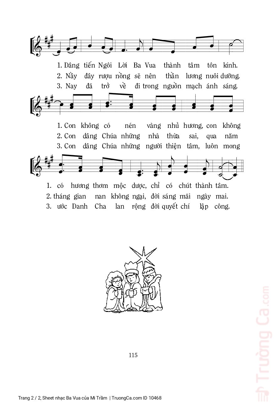 Page 2 of Sheet music PDF Ba Vua - Mi Trầm