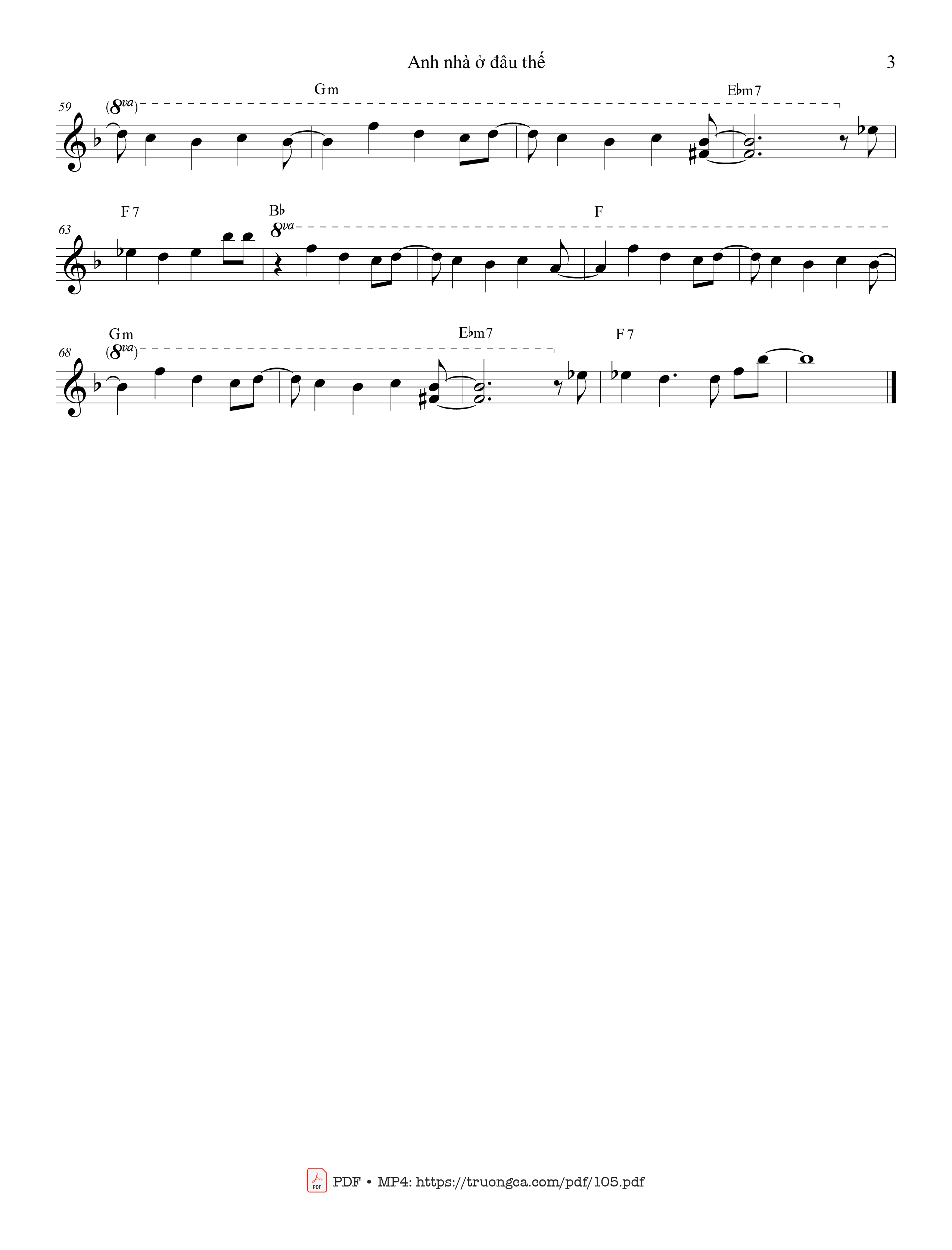 Page 3 of Sheet music PDF Anh nhà ở đâu thế - LyLy