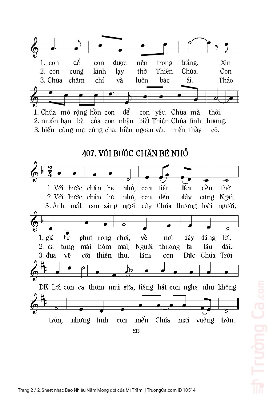 Page 2 of Sheet music PDF Bao Nhiêu Năm Mong đợi - Mi Trầm