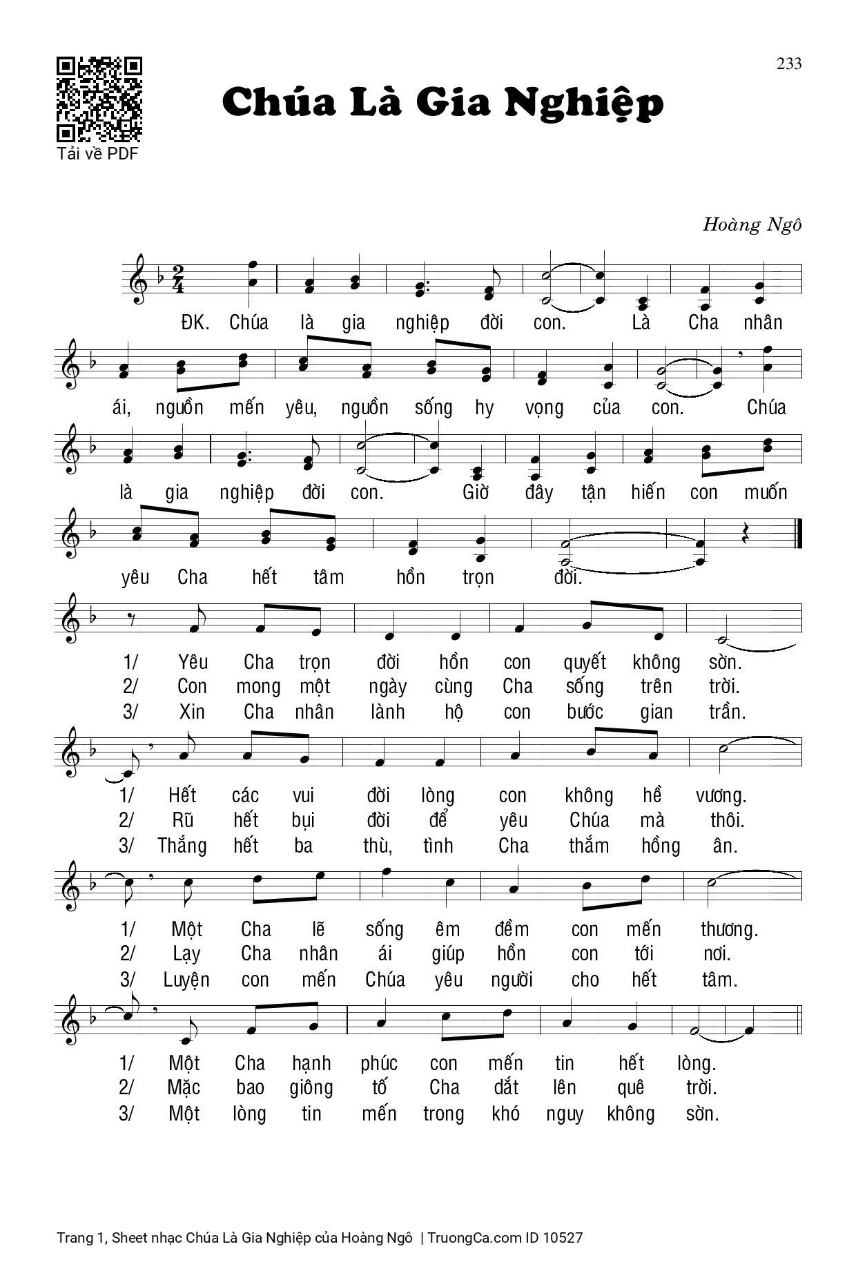 Sheet PDF of Chúa Là Gia Nghiệp