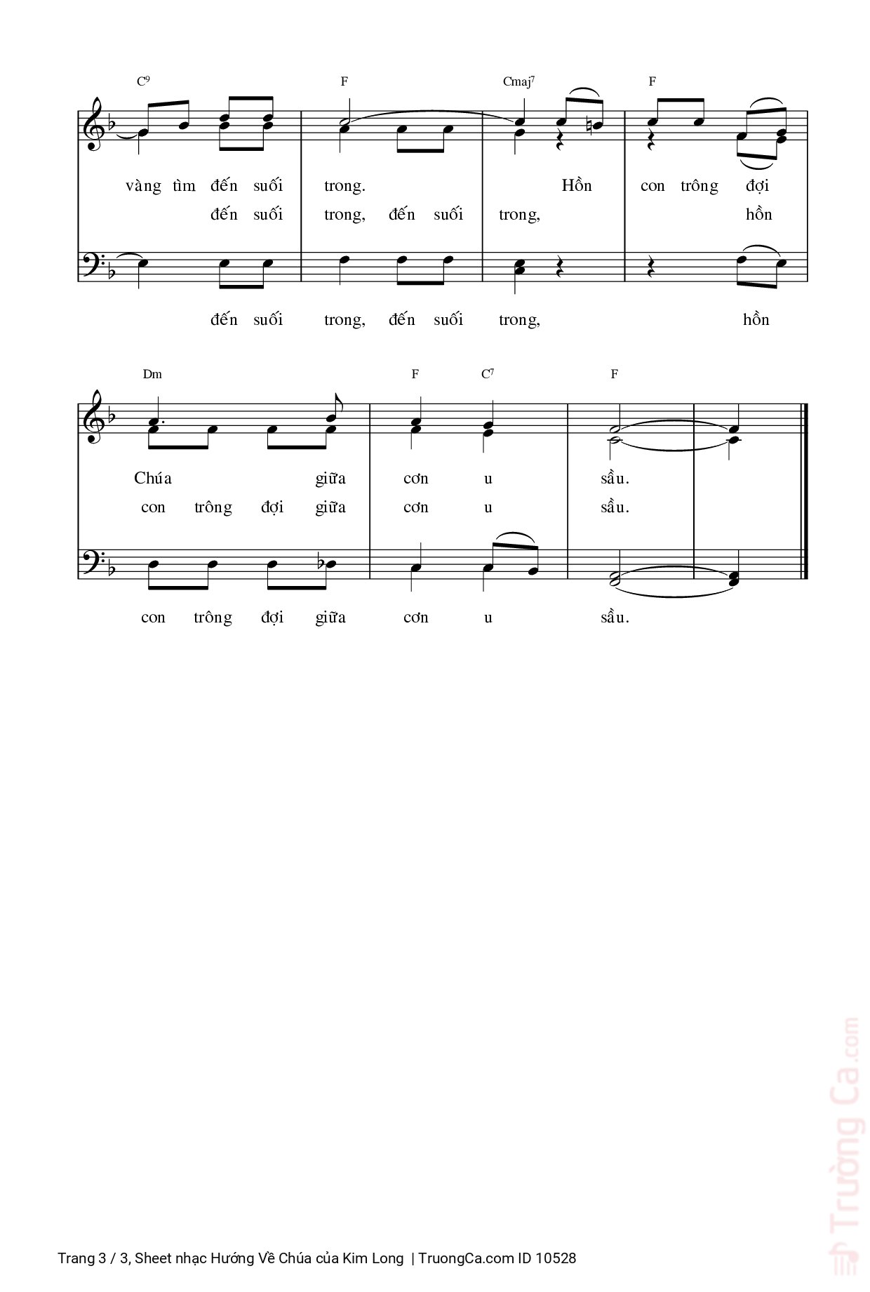 Page 3 of Sheet music PDF Hướng Về Chúa - Kim Long
