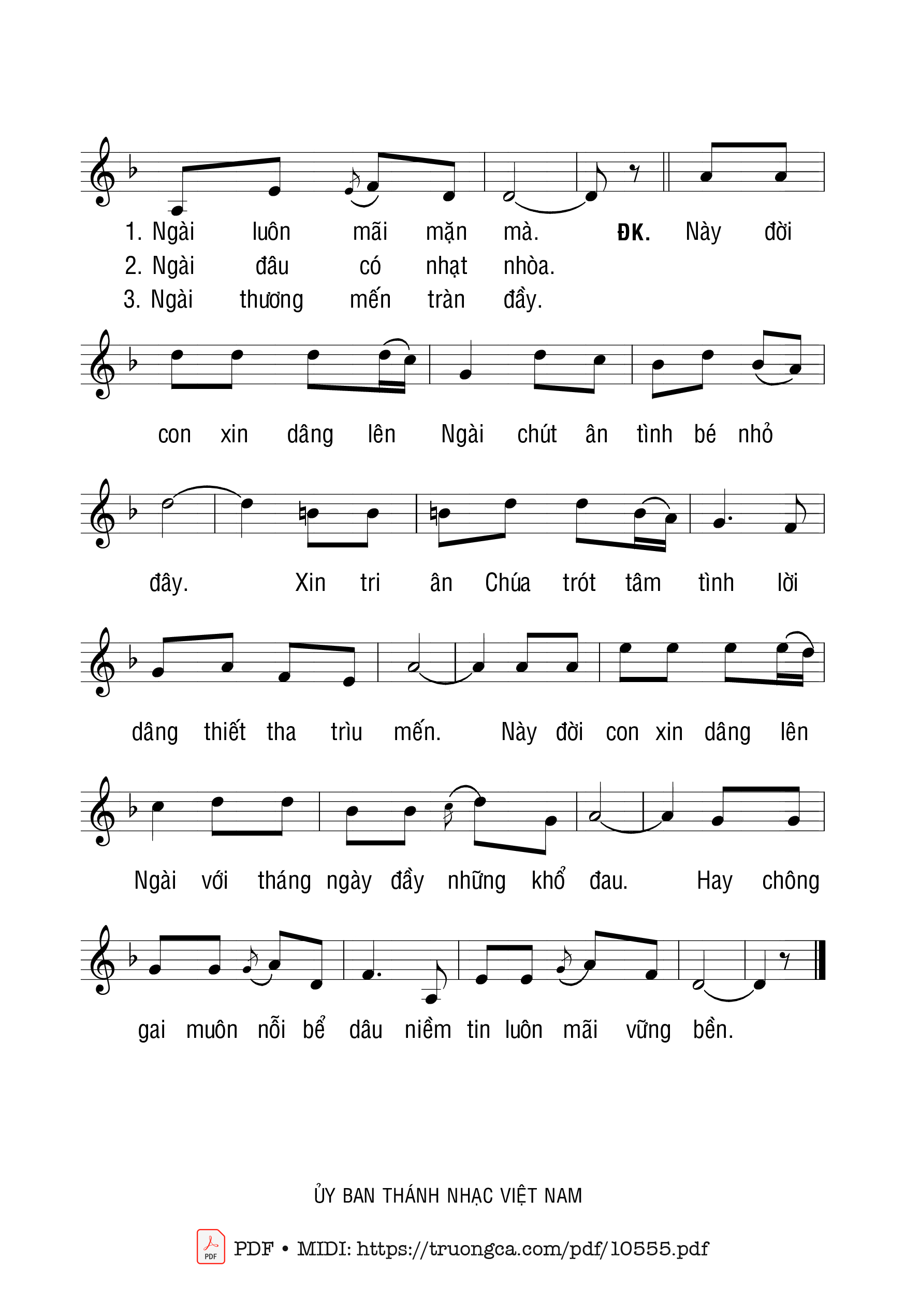 Page 2 of Sheet music PDF Tri ân Chúa Ngàn đời - Từ Duyên