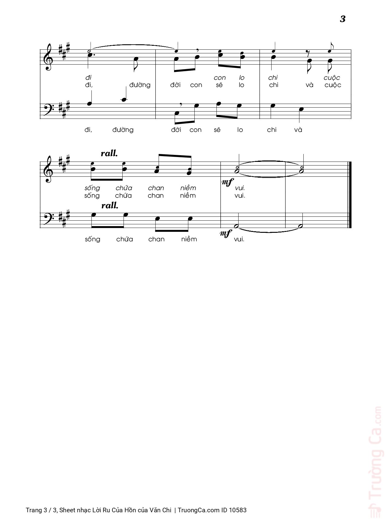 Page 3 of Sheet music PDF Lời Ru Của Hồn - Văn Chi
