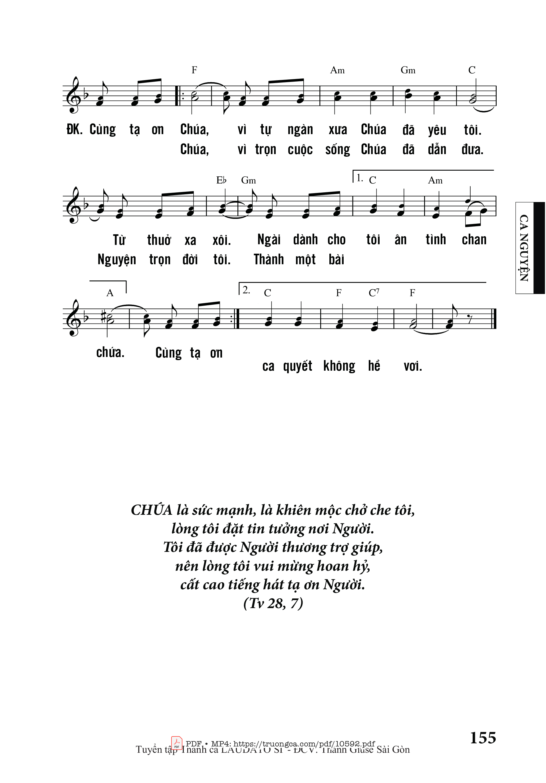 Page 2 of Sheet music PDF Ca Khúc Tạ ơn - Thế Thông