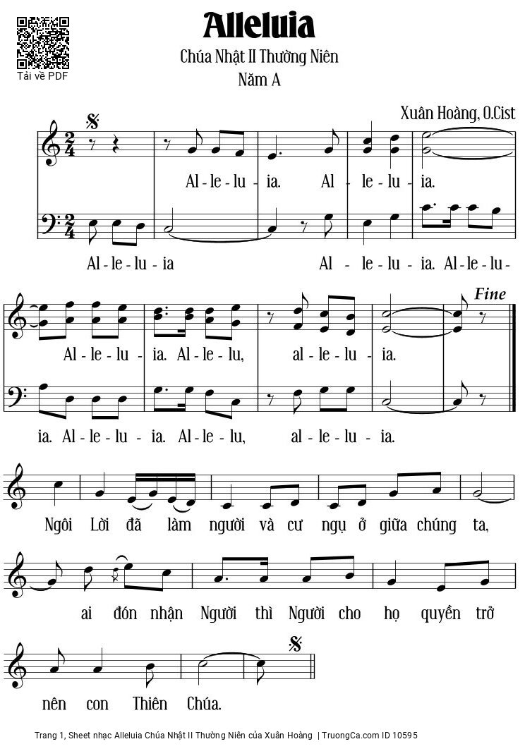 Alleluia Chúa Nhật II Thường Niên