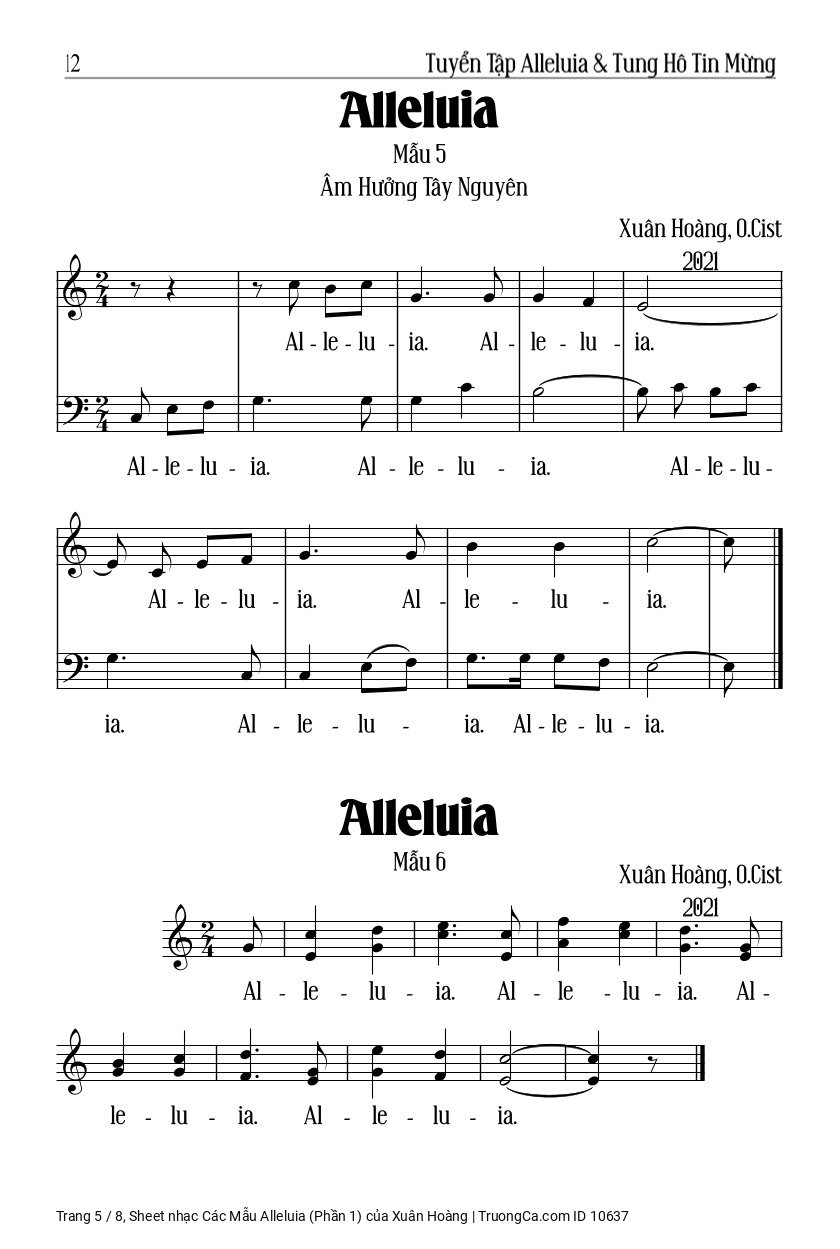Page 5 of Sheet music PDF Các Mẫu Alleluia (phần 1) - Xuân Hoàng