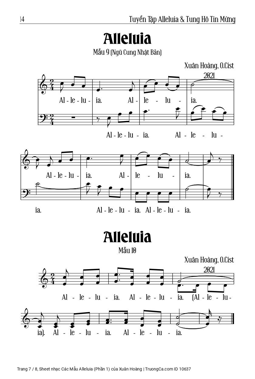 Page 7 of Sheet music PDF Các Mẫu Alleluia (phần 1) - Xuân Hoàng