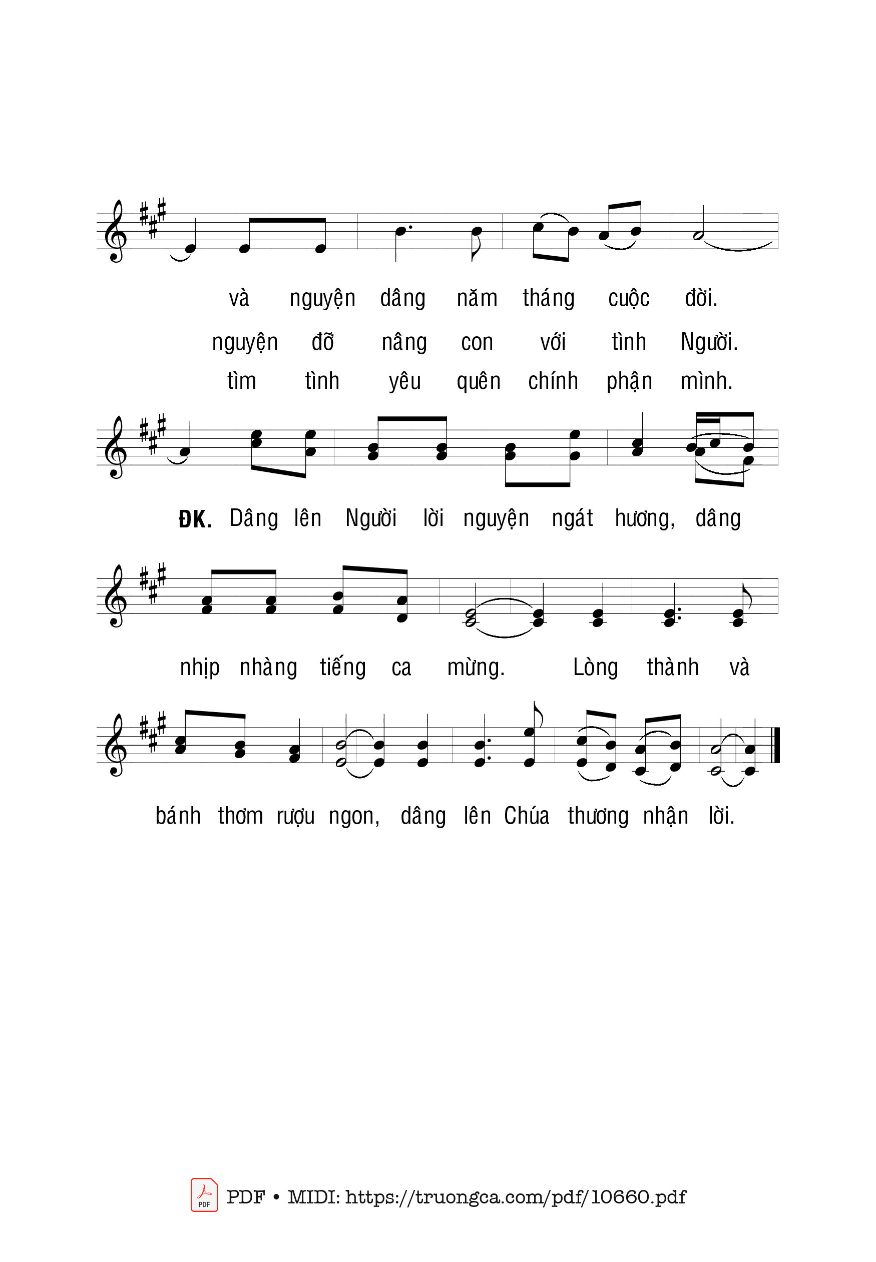 Page 2 of Sheet music PDF Dâng Trong Tình Yêu - Phanxicô