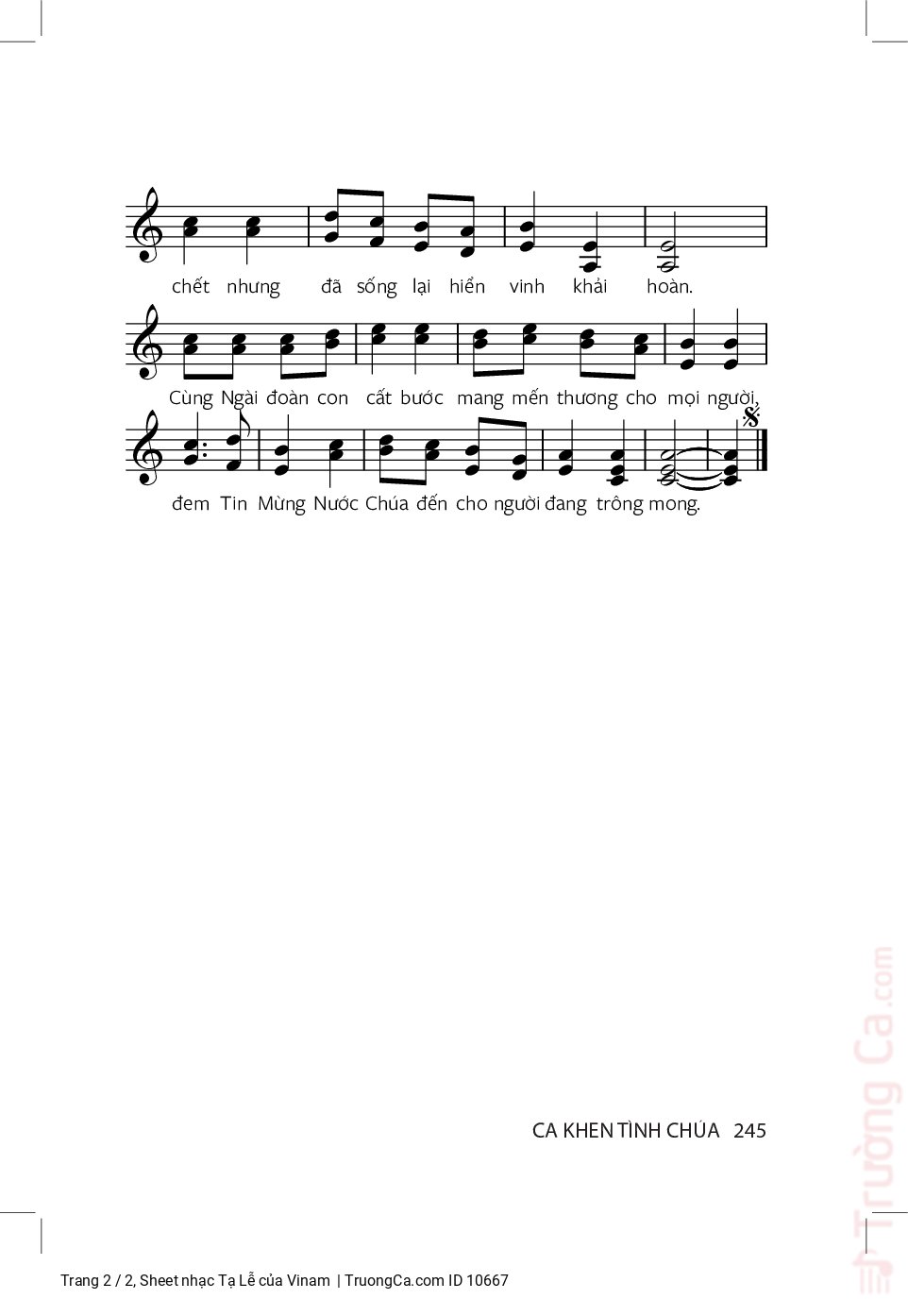 Page 2 of Sheet music PDF Tạ Lễ - Vinam