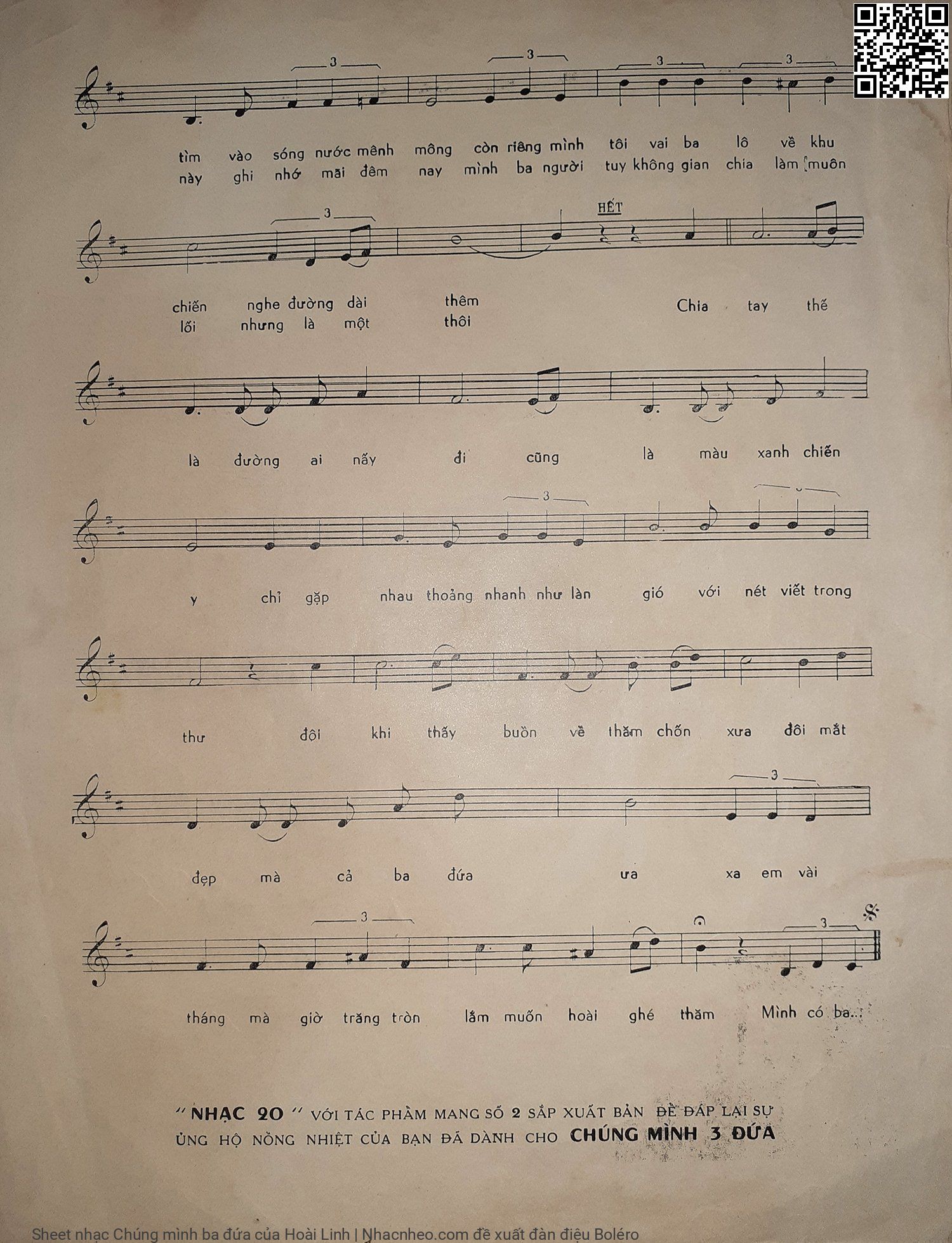 Page 3 of Sheet music PDF Chúng mình ba đứa - Hoài Linh
