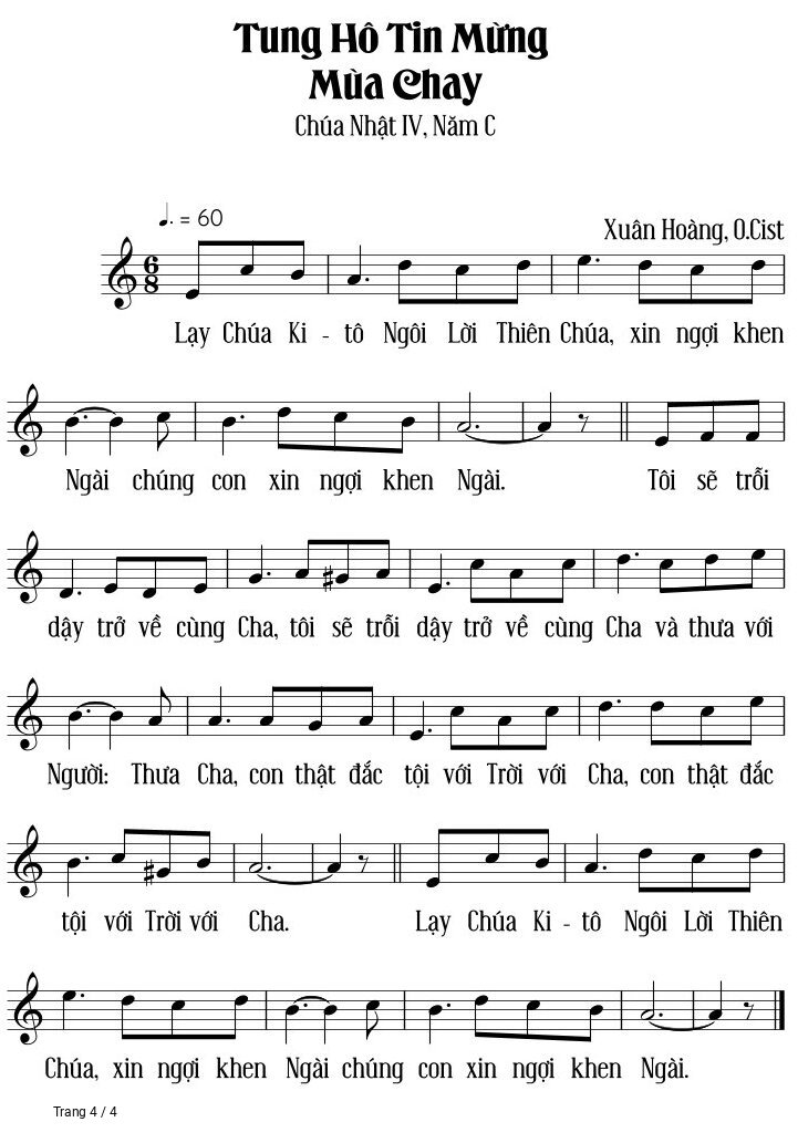 Page 4 of Sheet music PDF Tung Hô Tin Mừng Chúa Nhật Iv Mùa Chay - Xuân Hoàng