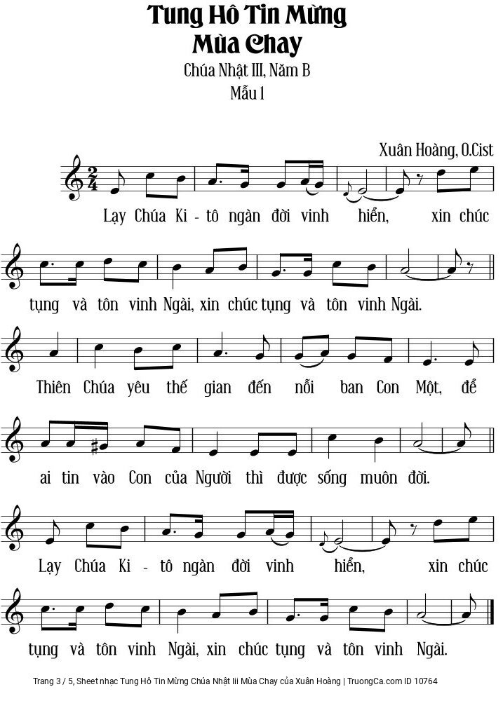 Page 3 of Sheet music PDF Tung Hô Tin Mừng Chúa Nhật Iii Mùa Chay - Xuân Hoàng