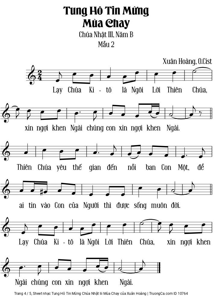 Page 4 of Sheet music PDF Tung Hô Tin Mừng Chúa Nhật Iii Mùa Chay - Xuân Hoàng