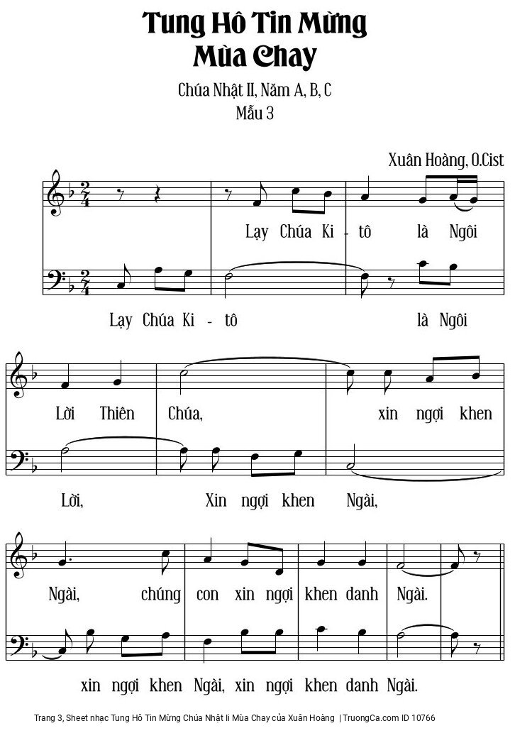 Page 3 of Sheet music PDF Tung Hô Tin Mừng Chúa Nhật Ii Mùa Chay - Xuân Hoàng