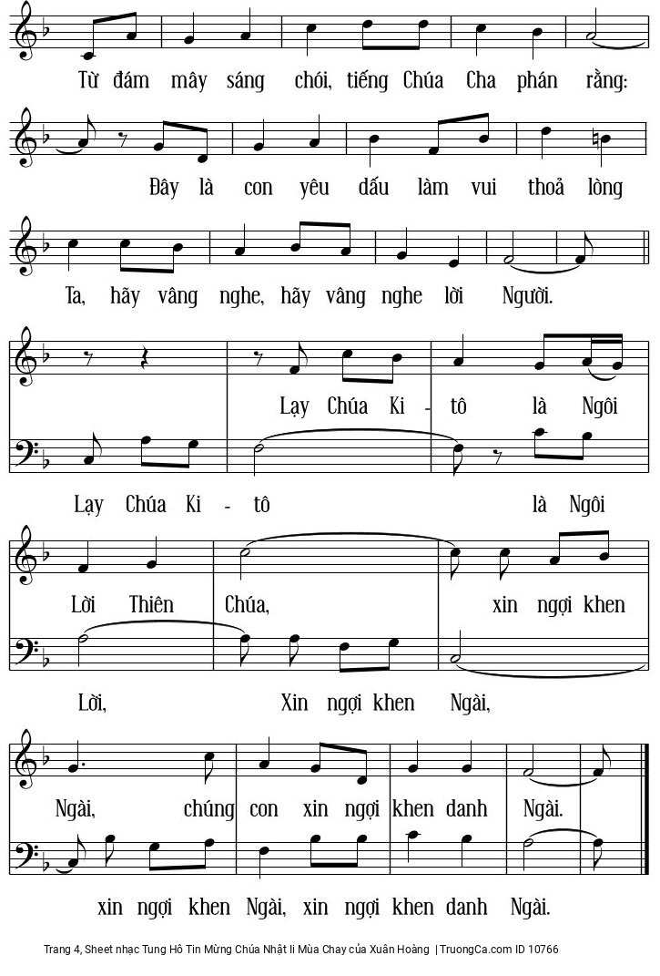 Page 4 of Sheet music PDF Tung Hô Tin Mừng Chúa Nhật Ii Mùa Chay - Xuân Hoàng