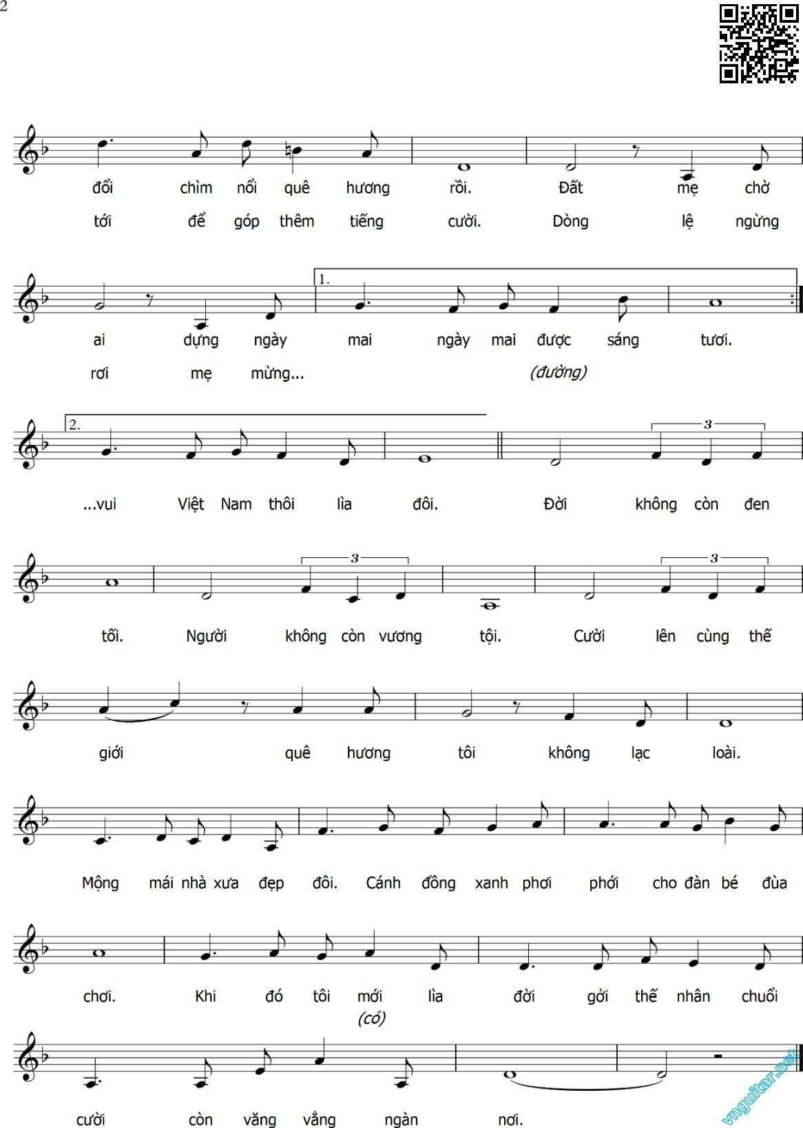 Page 2 of Sheet music PDF Chuỗi cười vô tận - Châu Kỳ