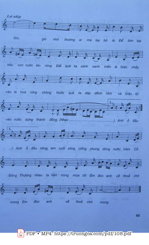 Anh ở đầu sông em cuối sông Uống chung dòng nước Vàm Cỏ Đông, Trang 2